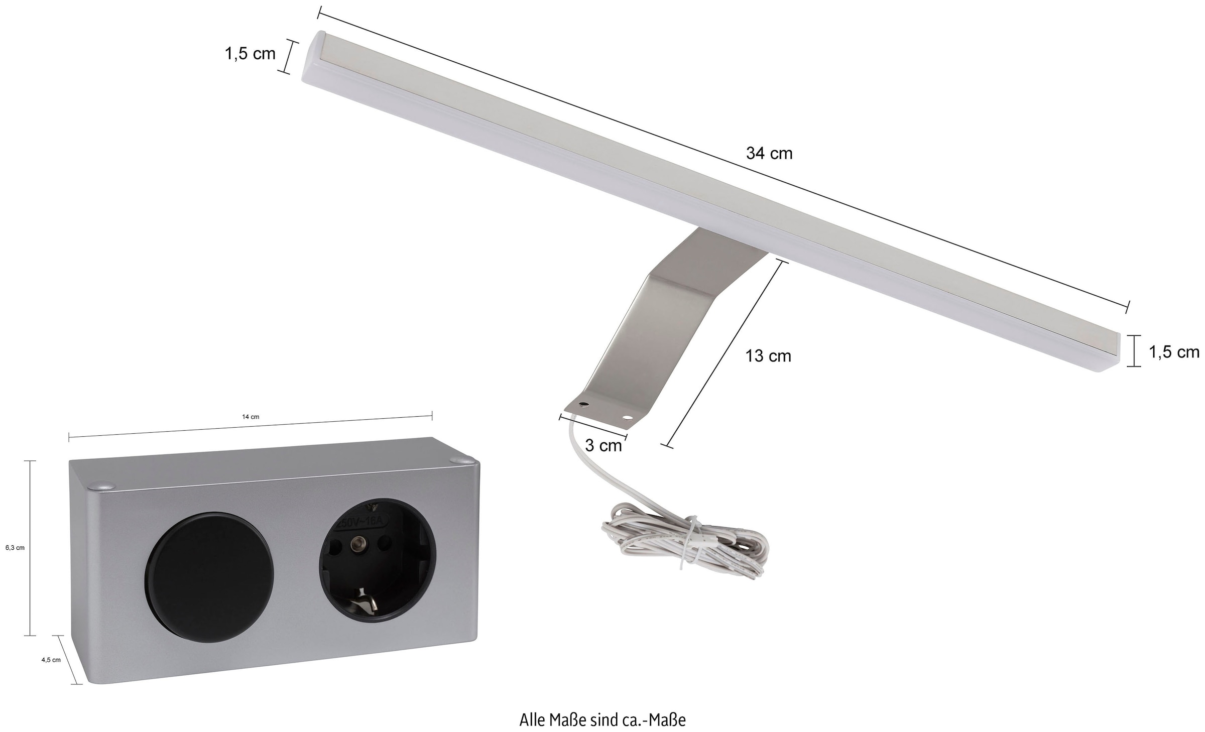 INOSIGN Badmöbel-Set »Malmö, 2 teilig, inklusive LED Beleuchtung, bestehend aus:«, (Set, 2 St.), Badmöbel, 2-tlg.