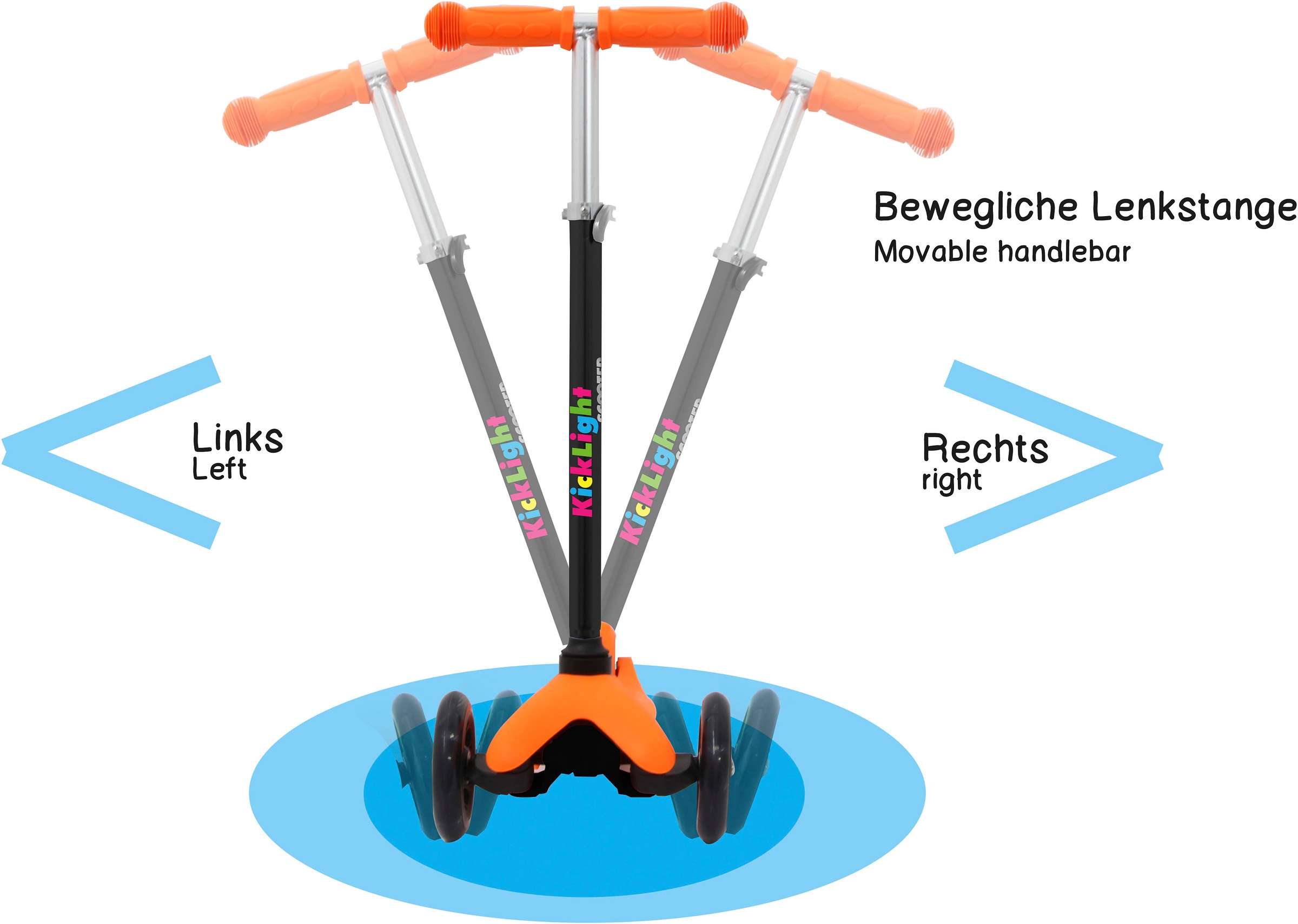 Jamara Dreiradscooter »KickLight«, mit LED-Rädern