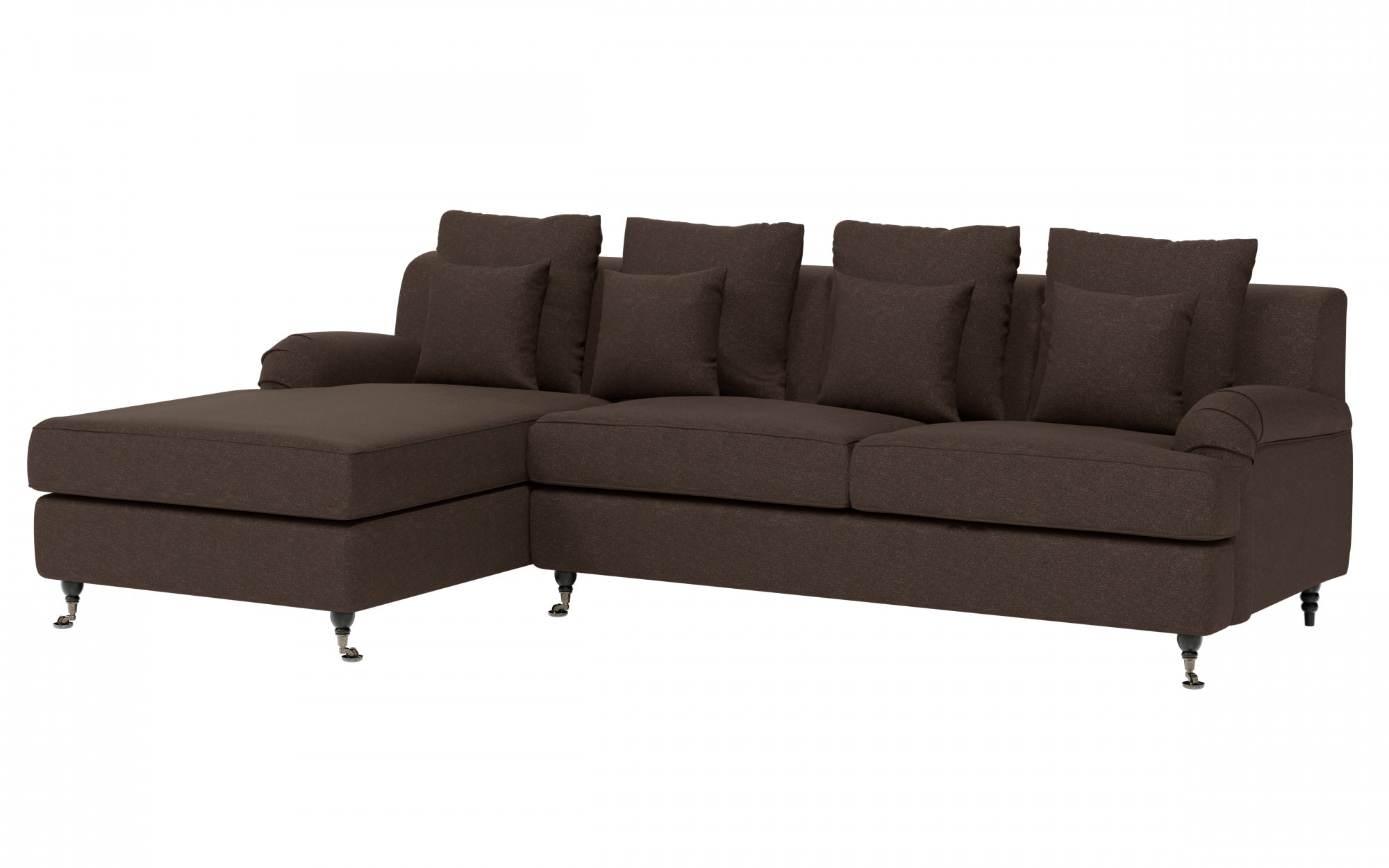 Guido Maria Kretschmer Home&Living Ecksofa »NORIN L-Form«, zwei Fußarten: vorne - Rollen, hinten - Holzfüße