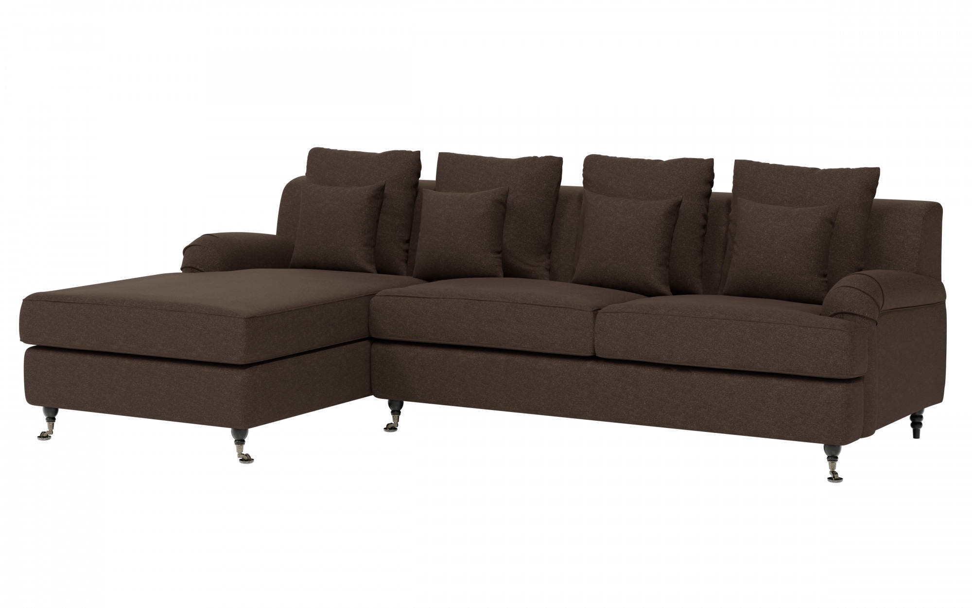 Thumbnail - Home affaire Ecksofa "NORIN L-Form" zwei Fußarten: vorne - Rollen, hinten - Holzfüße