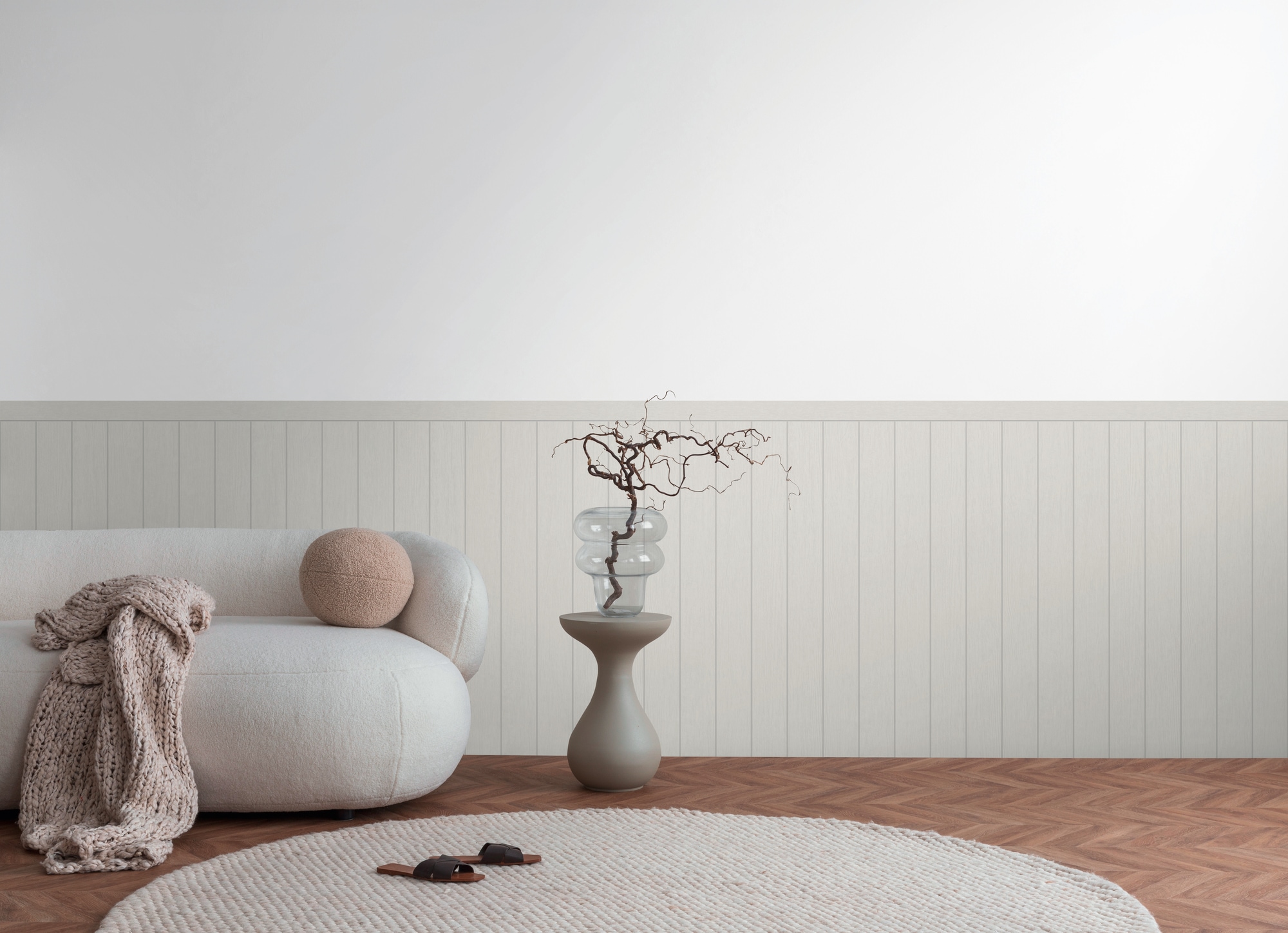 living walls Vliestapete "Wallpanel Tapete Wandpaneele Mustertapete Holzpaneele Natur" matt strukturiert Vliestapete Holz-Optik für Schlafzimmer Küche Wohnzimmer Wandpaneele