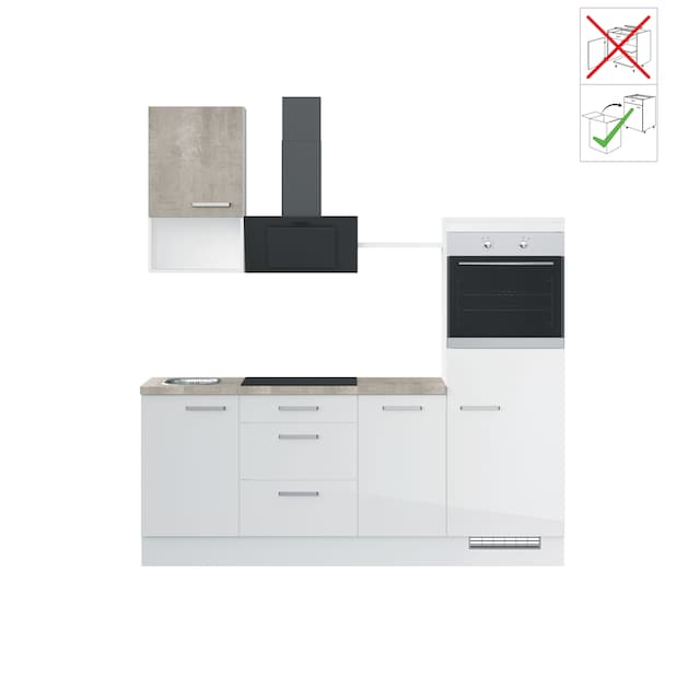 IMPULS KÜCHEN Küche »IP 4050«, vormontiert, mit E-Geräten, Breite 215 cm  bestellen | BAUR
