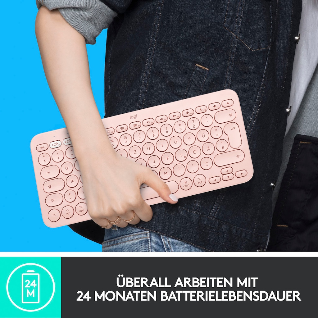 Logitech Apple-Tastatur »K380 Rose«, (Easy-Switch-iOS Sondertasten)