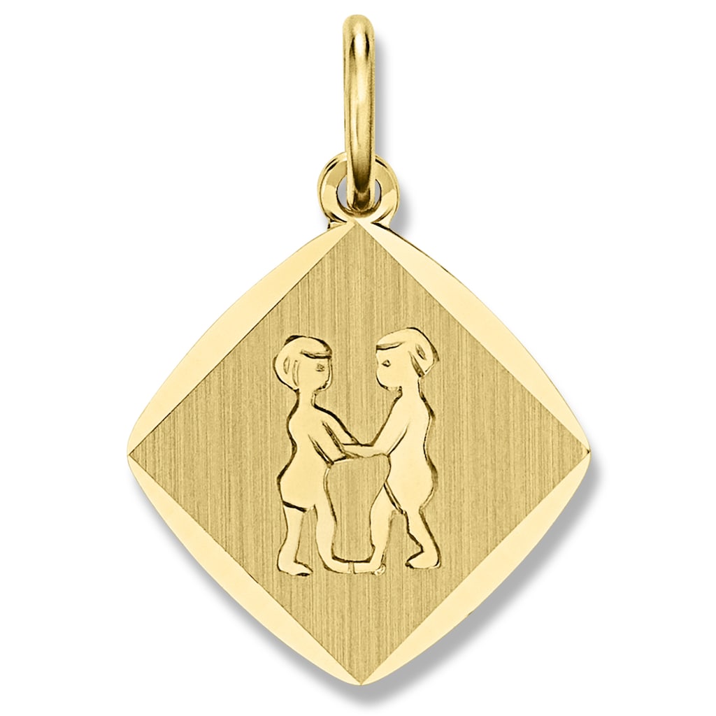 ONE ELEMENT Kette mit Anhänger »Zwilling Sternzeichen Anhänger aus 333 Gelbgold« Schmuckset Set mit verstellbarer Halskette