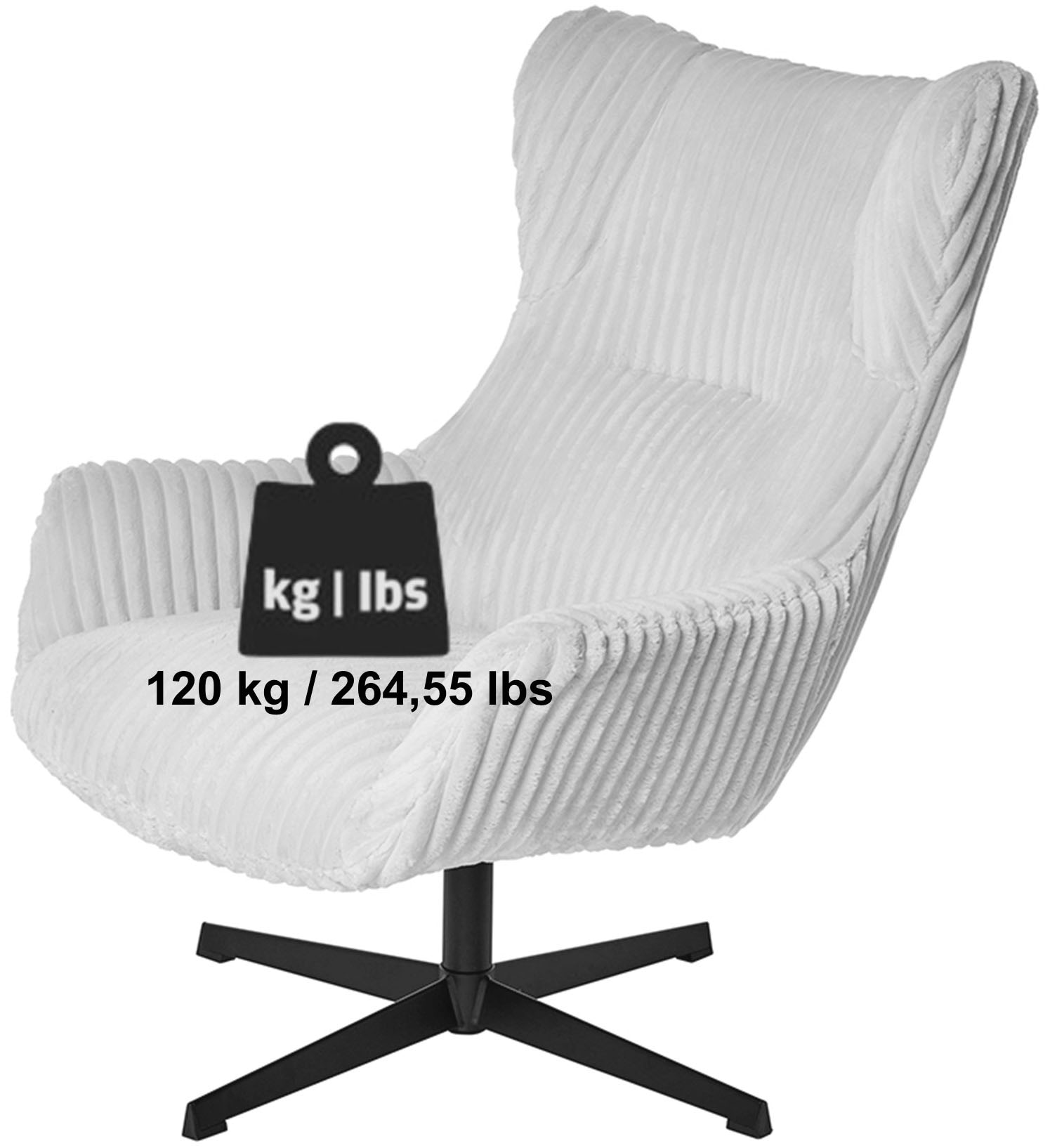 Jahnke Sessel »LOUNGE SNOOZE« Loungesessel, drehbar, dick gepolstert, Armlehnen, weicher Cordbezug