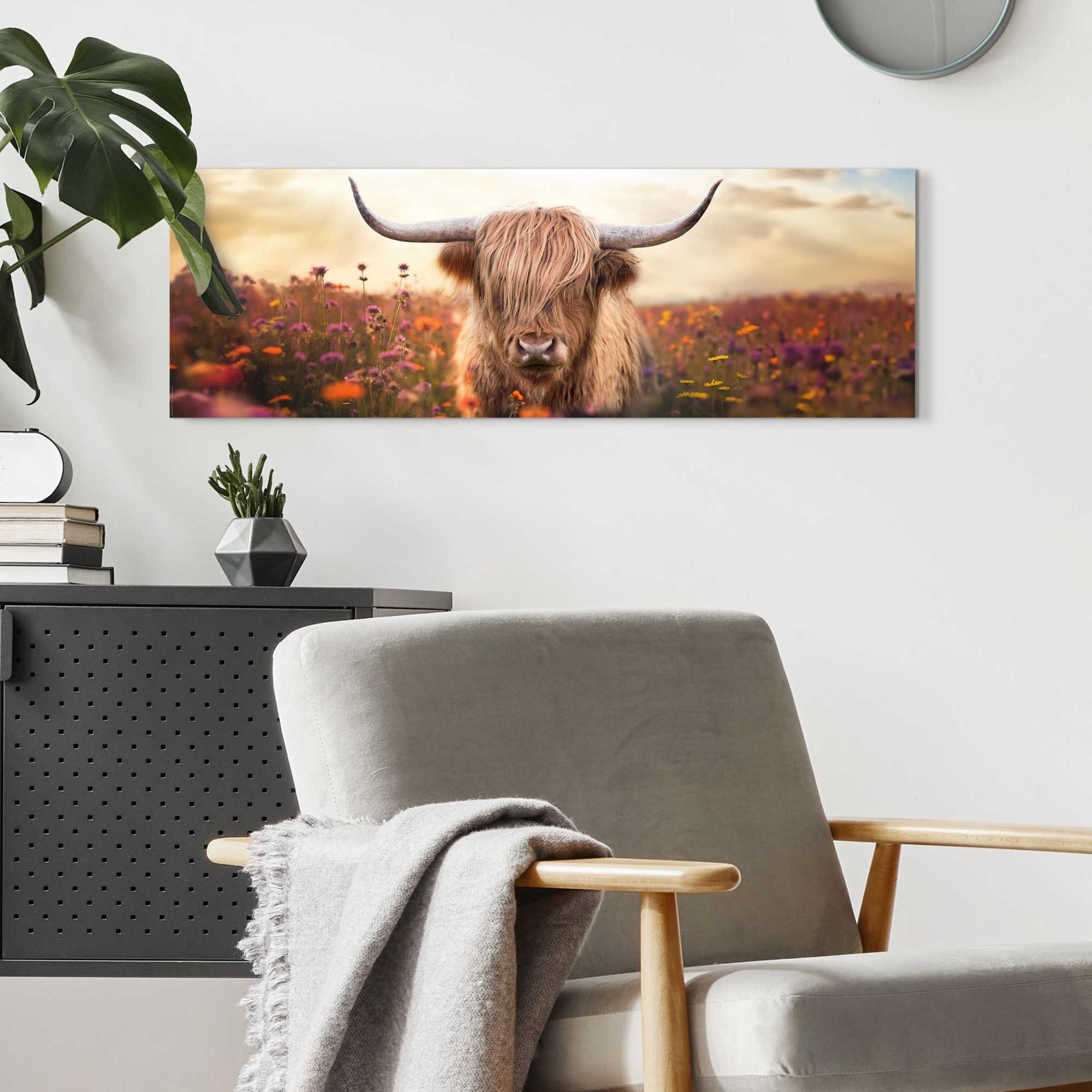 Reinders! Deco-Panel »Frühlingshochländer«, Wohnzimmer - Braun - MDF - Tiere - 90x30 cm