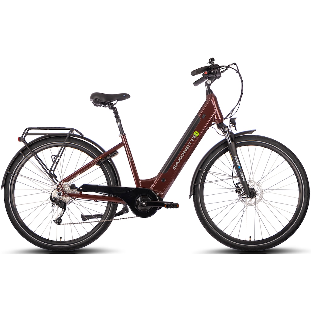 SAXONETTE E-Bike »Deluxe Sport (Wave)«, 9 Gang, Shimano, Alivio, Mittelmotor 250 W