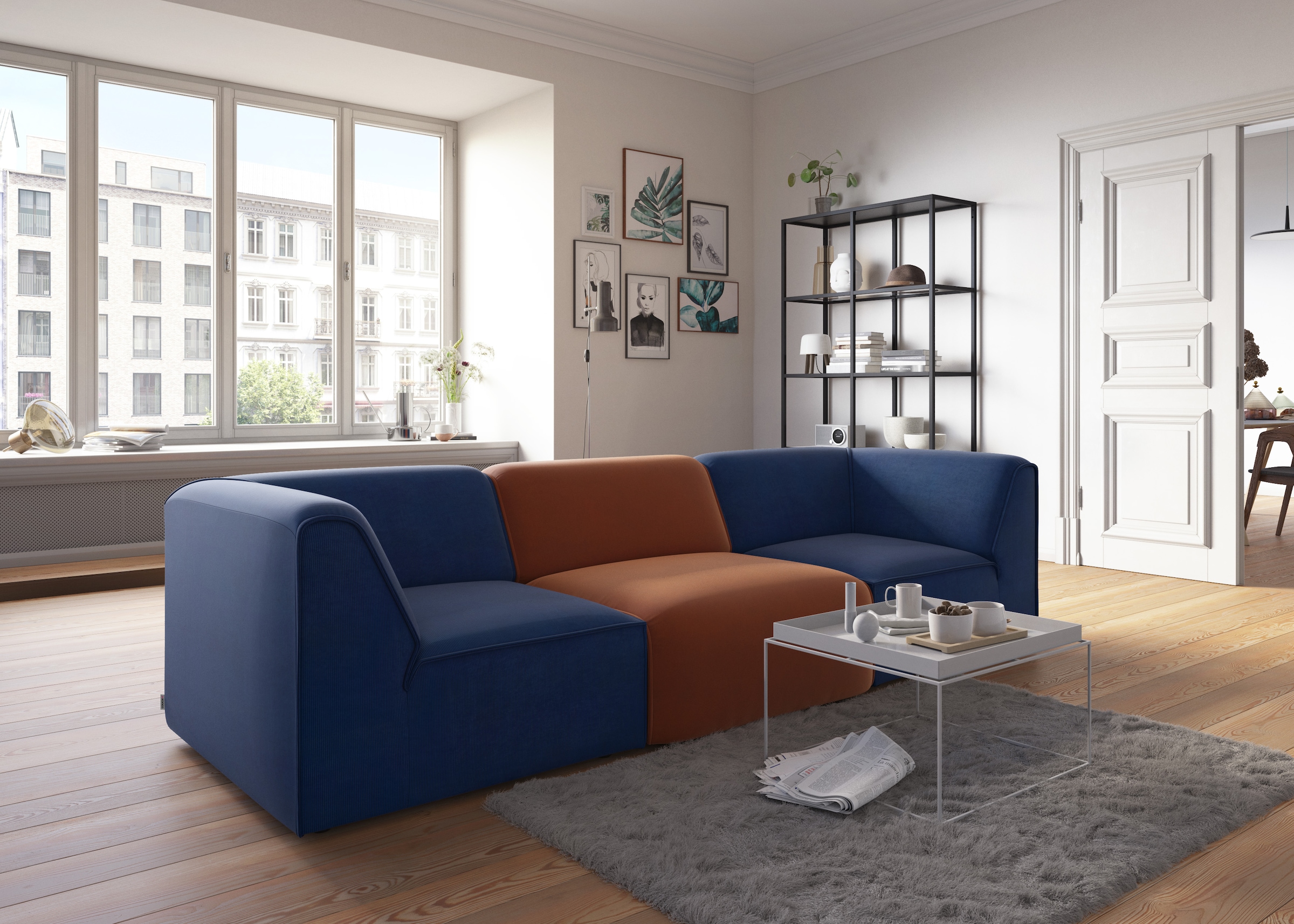RAUM.ID Sofa-Eckelement »Merid, Sofaelement, Maße B/T/H: 97/97/46 cm«, als Modul oder separat verwendbar, für individuelle Zusammenstellung