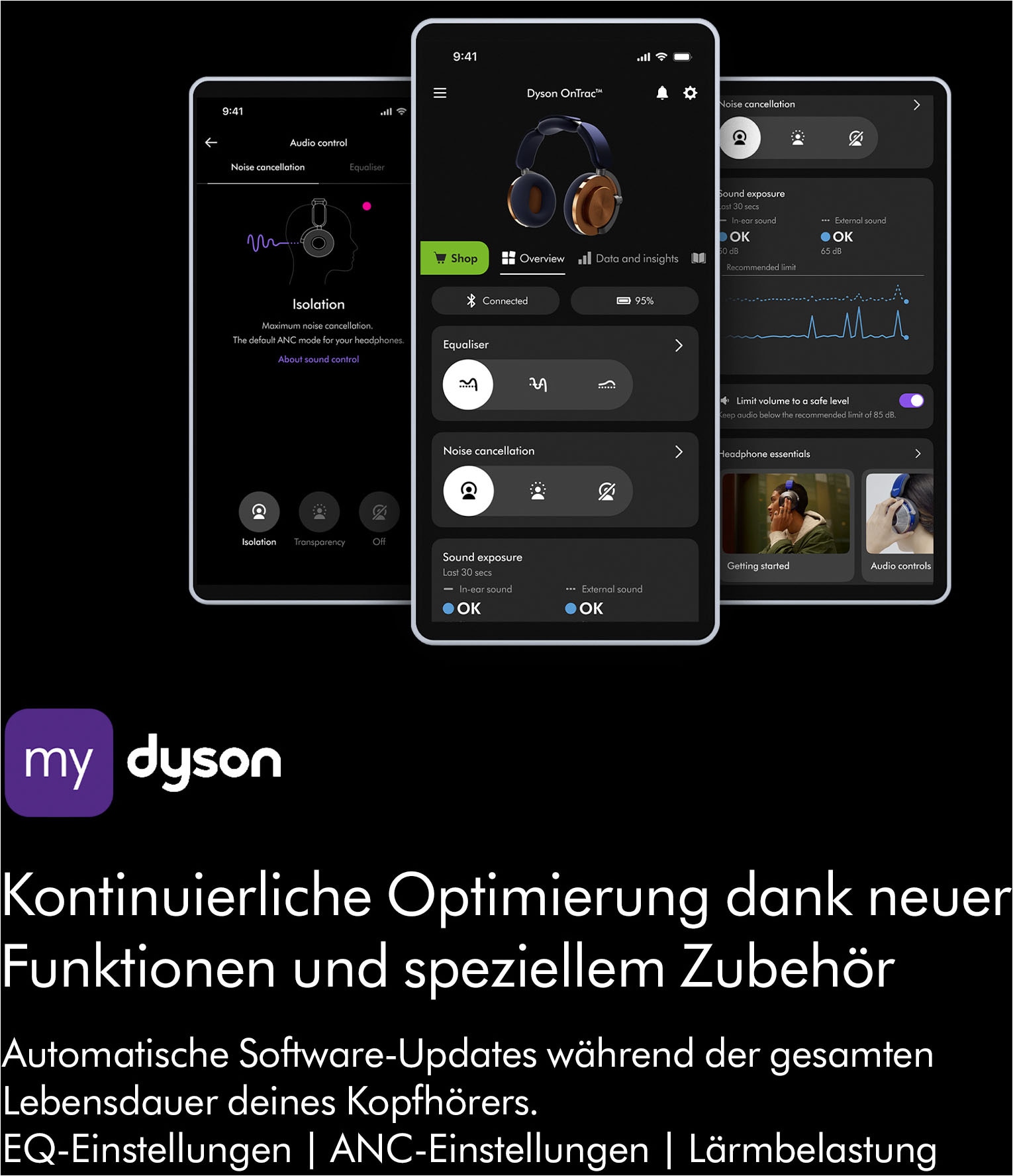 DYSON Over-Ear-Kopfhörer »OnTrac™« Bluetooth Geräuschisolierung | Transparenzmodus