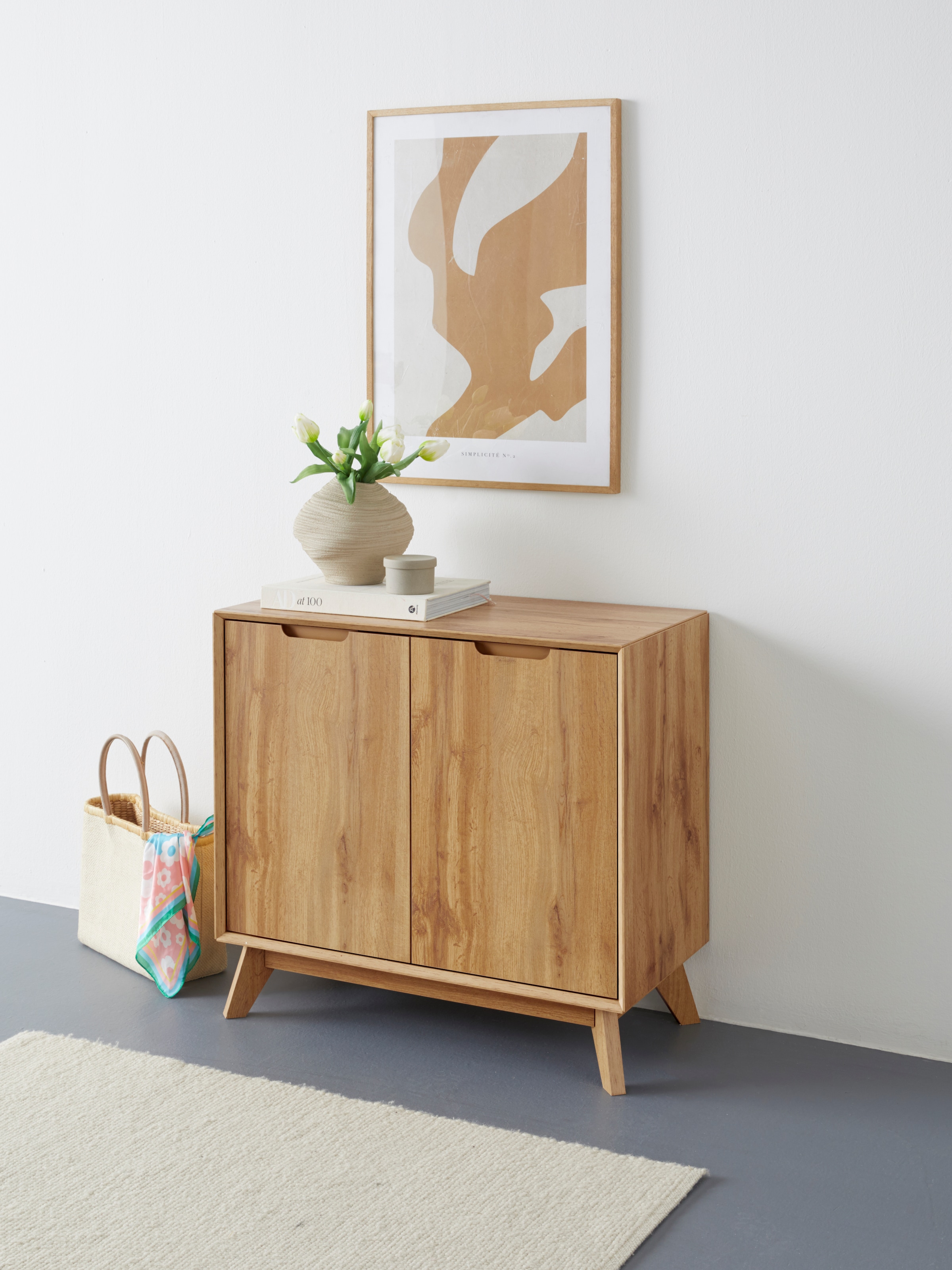 andas Sideboard "Pandrup", Kommode mit 2 Türen und 2 verstellbare Einlegeböden, B:80 cm, H:75 cm