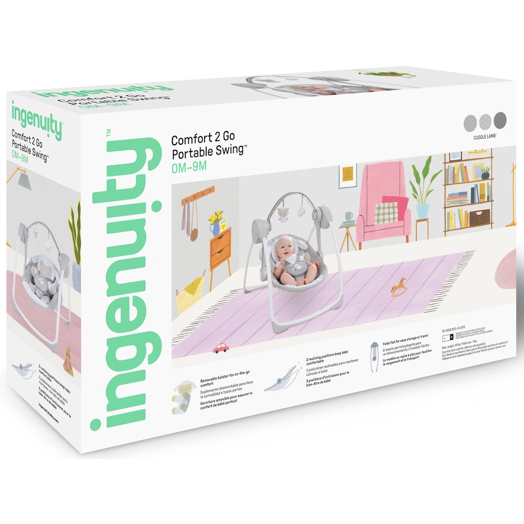 ingenuity Babyschaukel »Comfort 2 Go, Cuddle Lamb«, bis 9 kg, tragbar