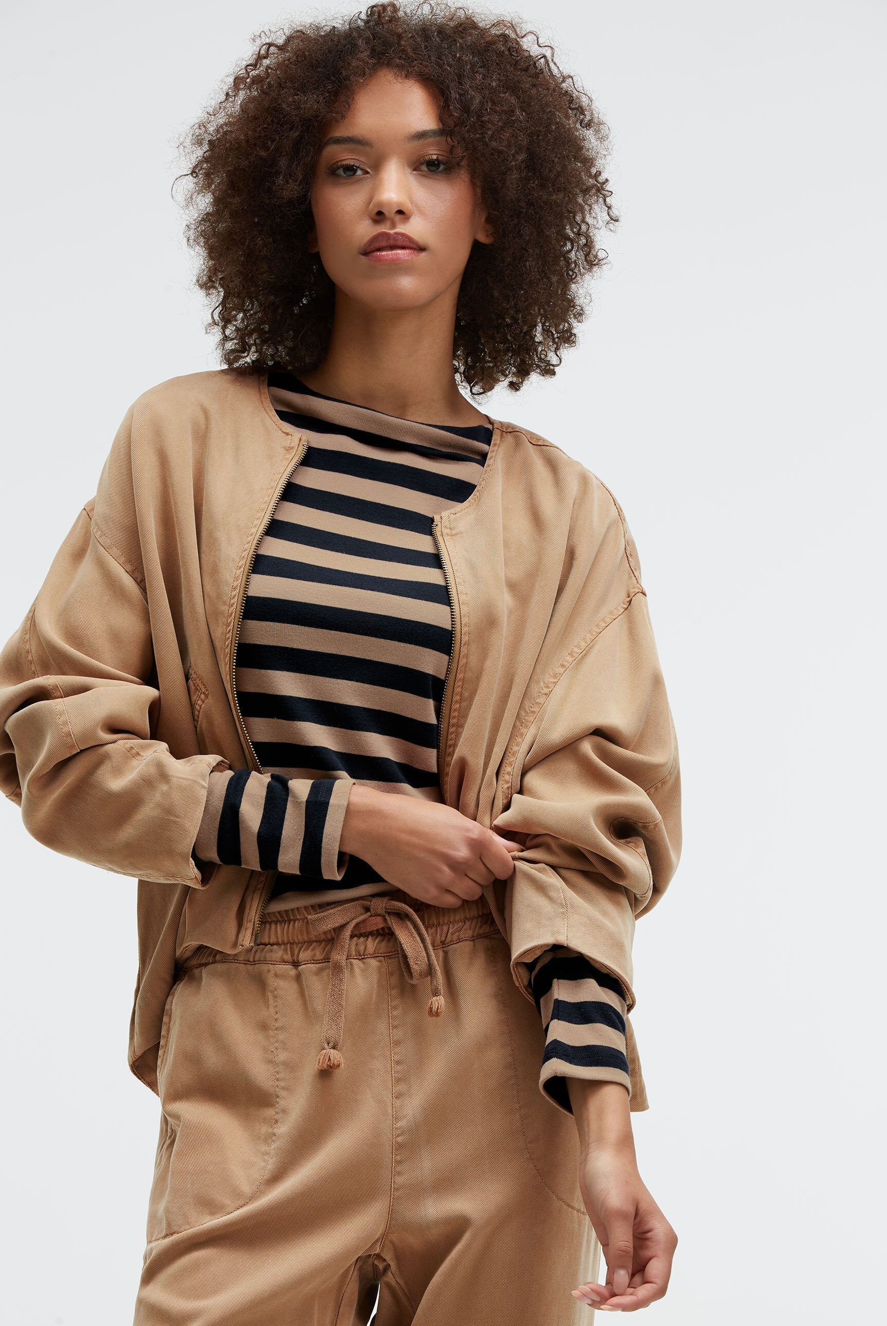 SENSES.THE LABEL Rundhalsshirt mit überlangen Ärmeln