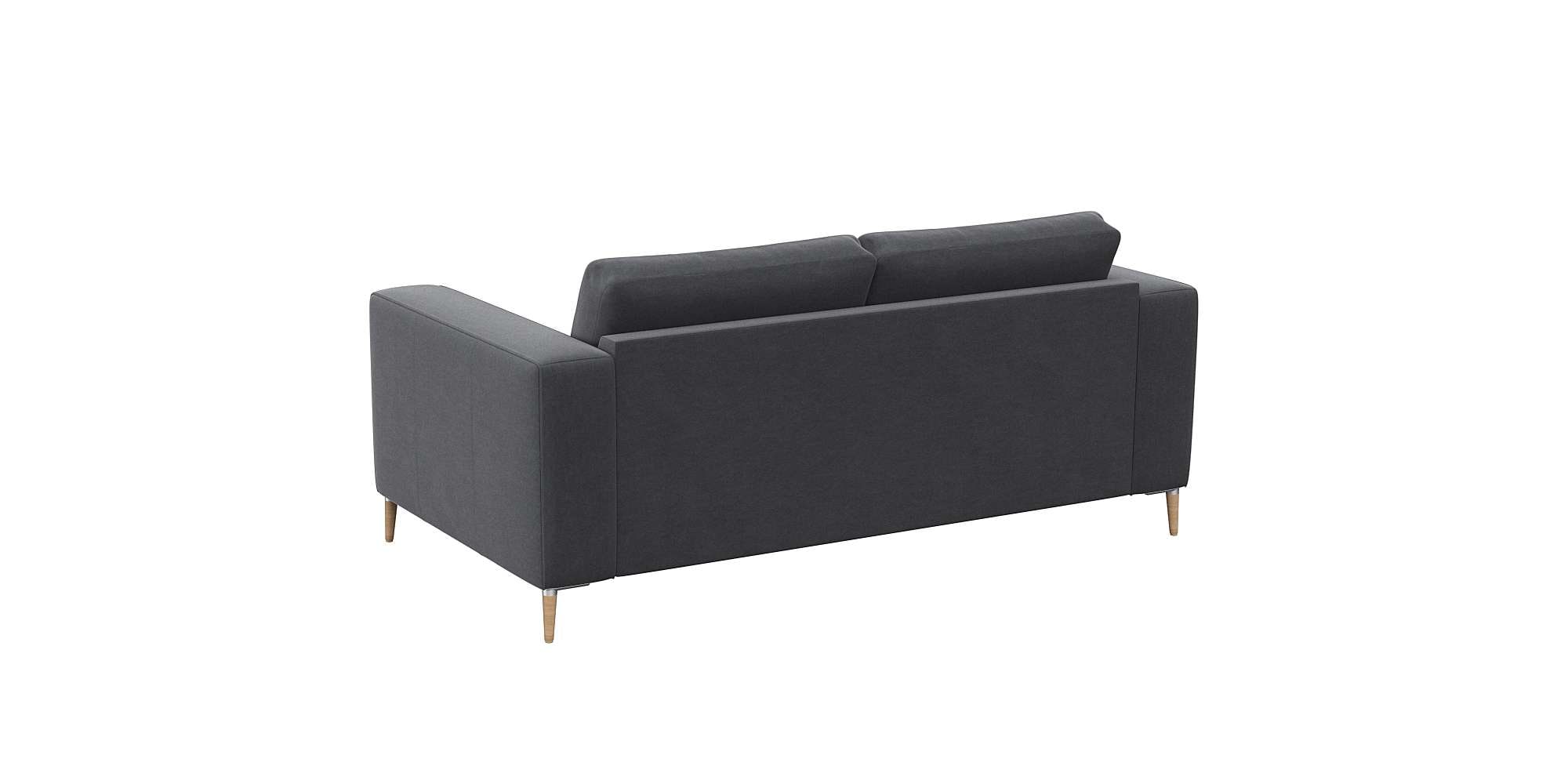 FLEXLUX 2-Sitzer »Fiore Designsofa, bequem und komfortabel durch hochwertigen Sitzaufbau«, breite Armlehnen, Kaltschaum, Füße Alu+ Eiche