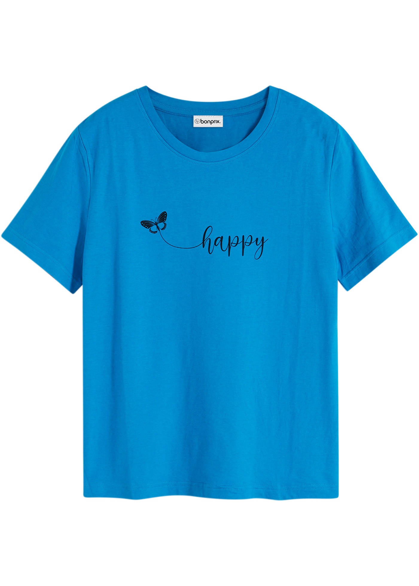 bonprix T-Shirt »T-Shirt aus reiner Baumwolle« bequeme Passform, Kurzarm, mit Rundhalsausschnitt