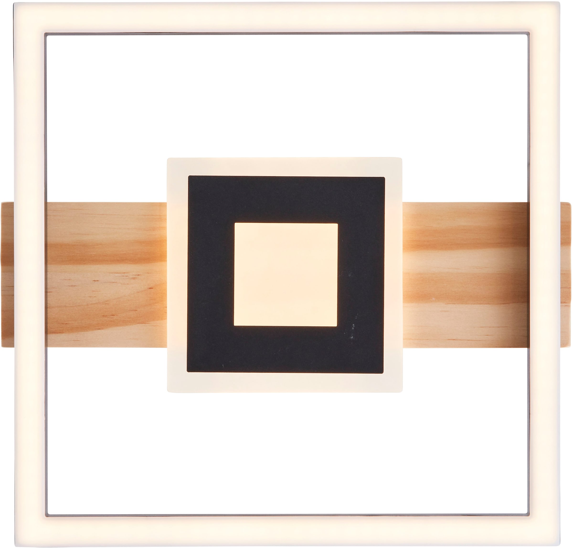 my home LED Deckenleuchte »Lysann«, 30 x 28 cm, 24 W, 2600 lm, 3000 K, Holz/ Metall, braun/schwarz | BAUR