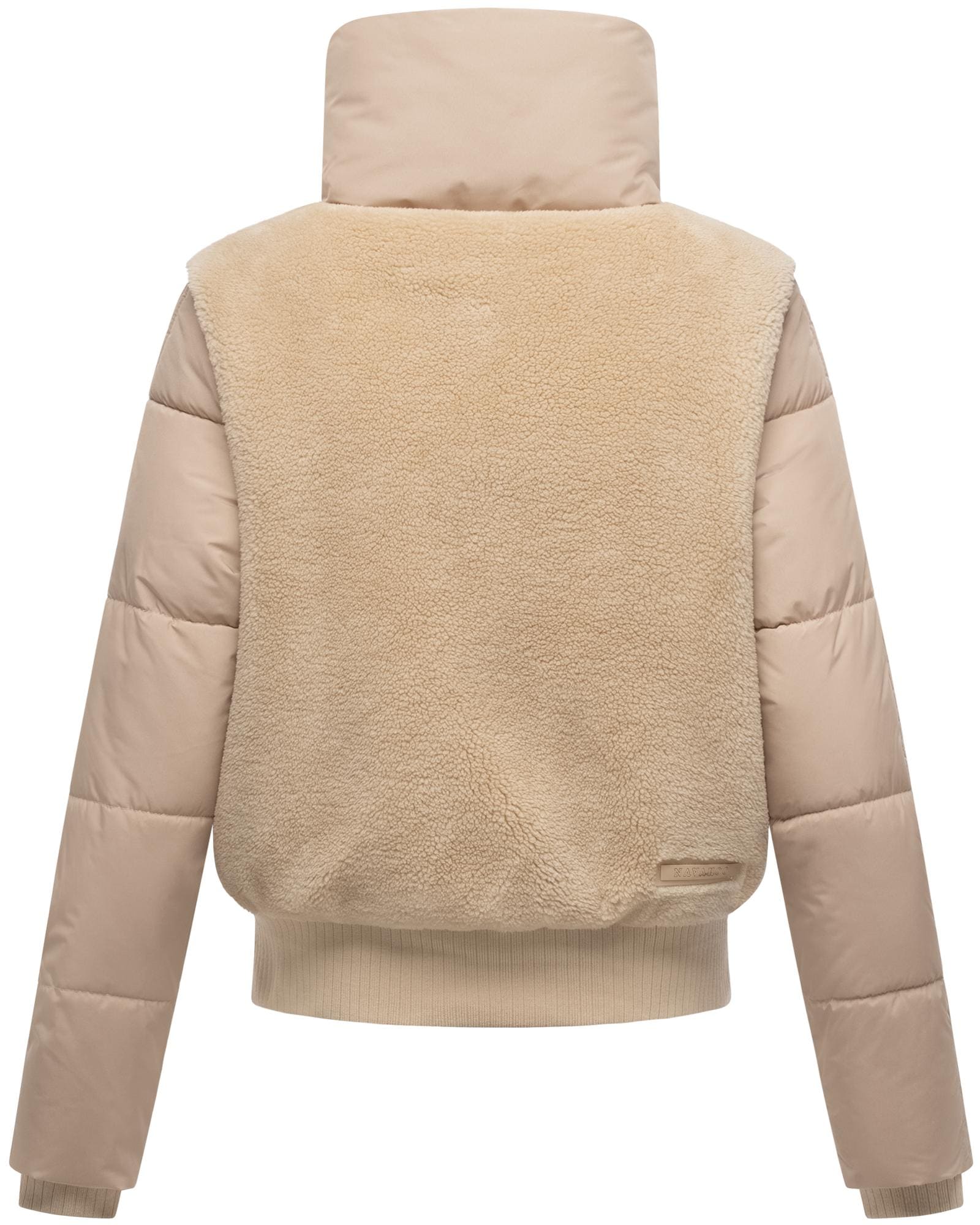 Navahoo Plüschjacke »Teddyzone 14«, ohne Kapuze, Teddy-Fleece Jacke mit hohem Kragen