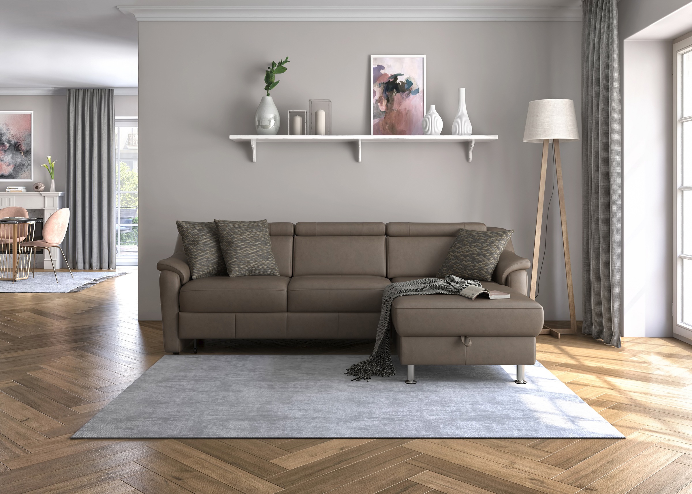 sit&more Ecksofa »Freetown L-Form«, inklusive Kopfteilverstellung und komfortablem Federkern
