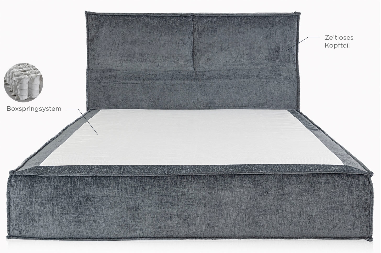 Home affaire Boxspringbett »Sophielle, erhältlich in den Breite 160, 180 & 200cm« inkl. Topper und Taschen-Federkernmatratze
