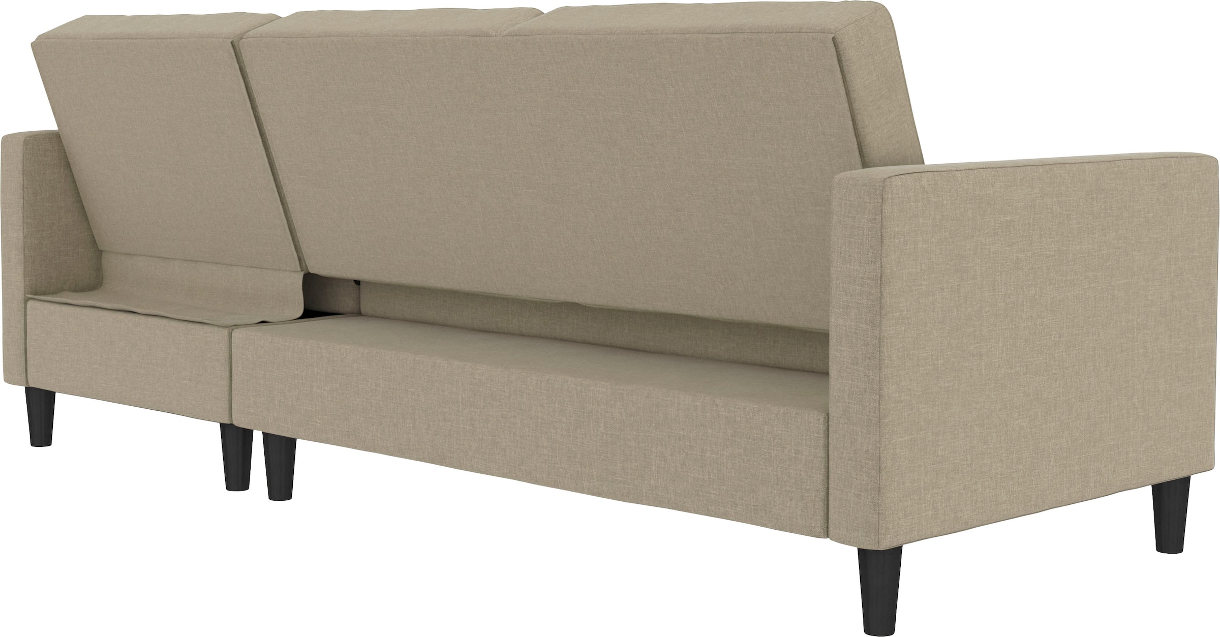 Dorel Home Ecksofa »Presley, L-Form,«, Ecksofa mit Bett-Funktion und Stauraum, verstellbare Rückenlehne