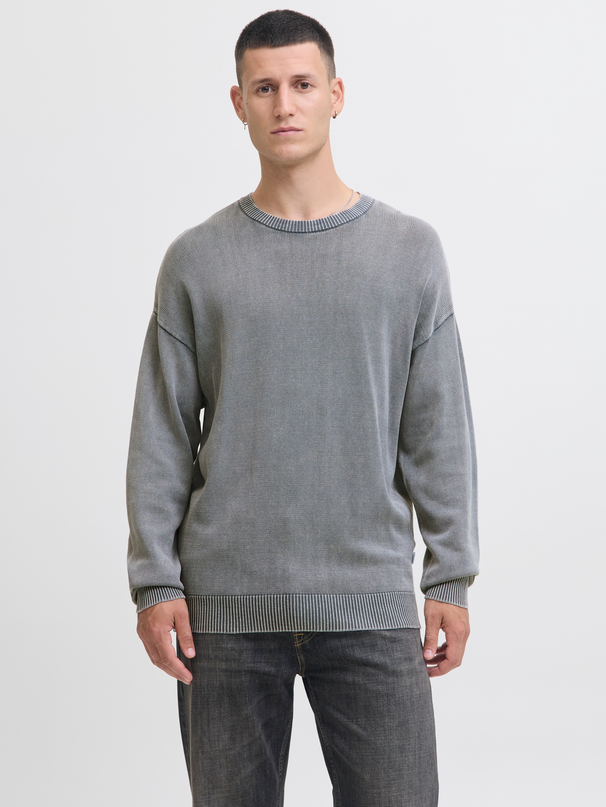 Jack & Jones Rundhalspullover "JJECHARGE FADED KNIT CREW NECK NOOS" günstig online kaufen