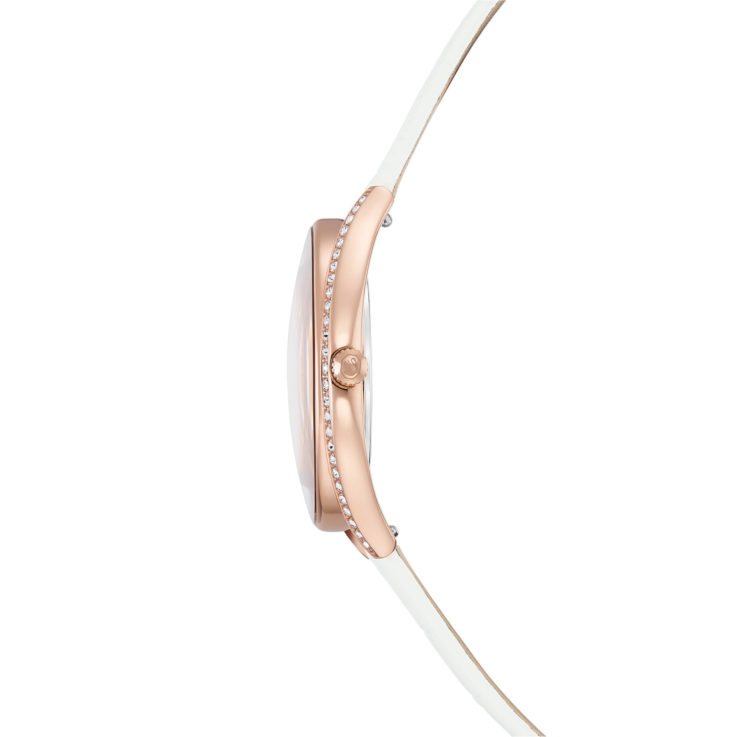 Swarovski Quarzuhr »CRYSTALLINE« Armbanduhr, Damenuhr, Swiss Made, Lederarmband, analog