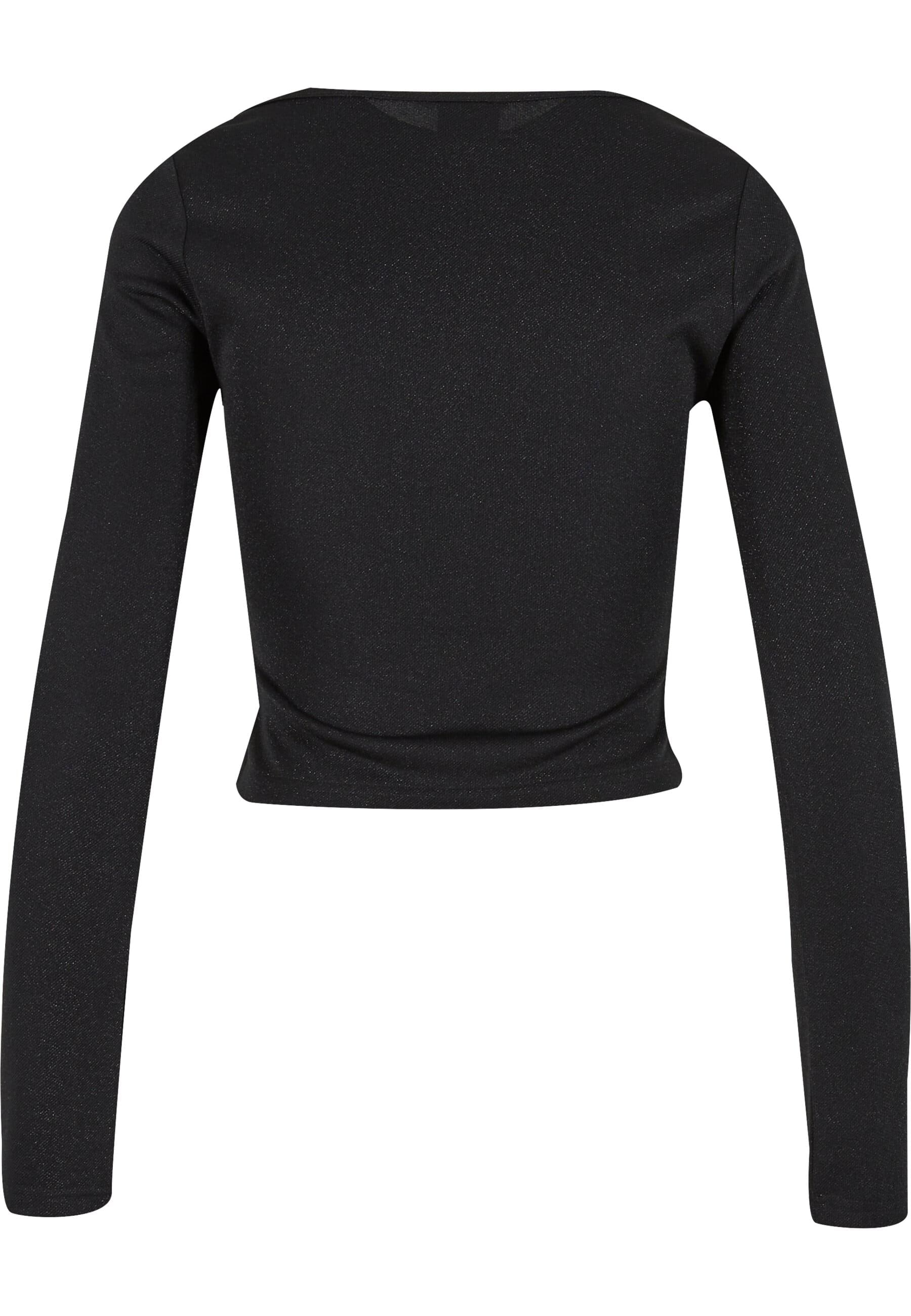 URBAN CLASSICS T-Shirt »Urban Classics Ladies Glitter Square Neck Longsleeve«, (1 tlg.)