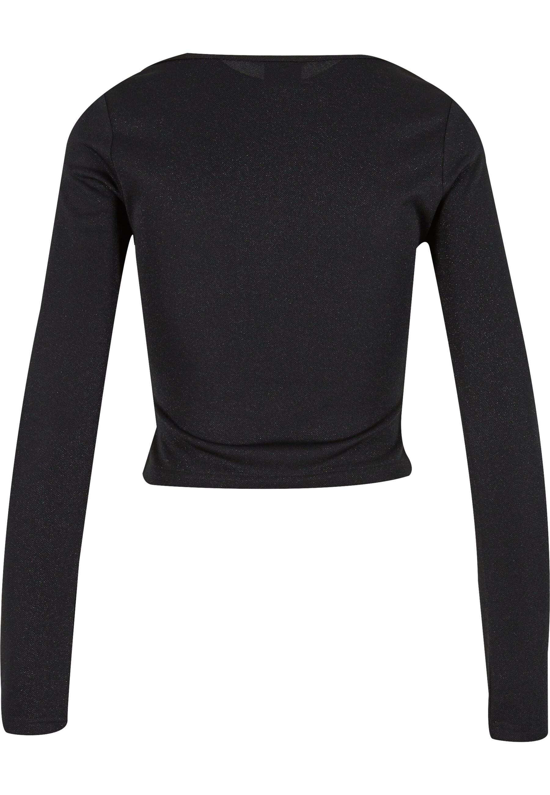 URBAN CLASSICS T-Shirt "Urban Classics Ladies Glitter Square Neck Longsleev günstig online kaufen