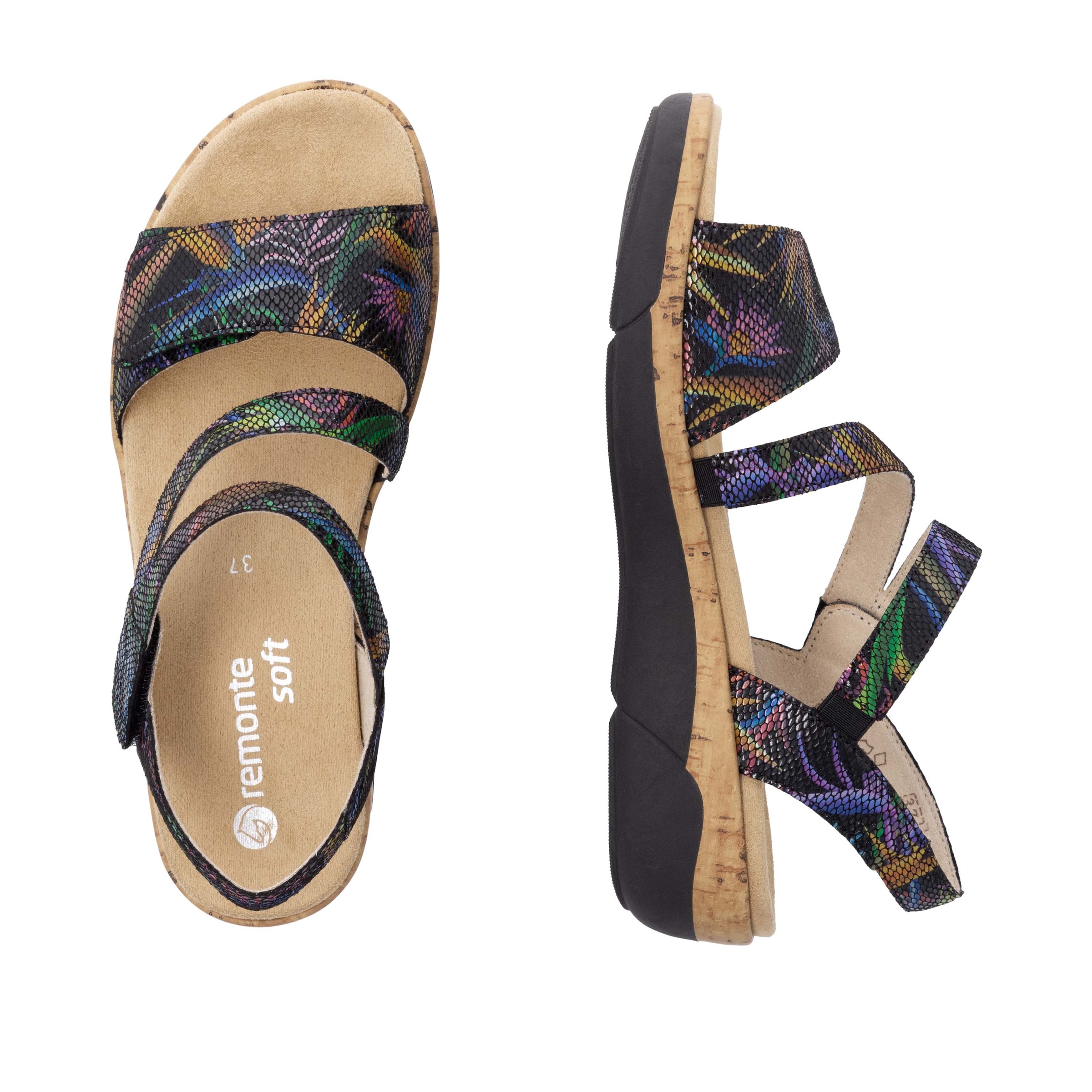 Remonte Keilsandalette, Sommerschuh, Klettschuh, Riemchensandale mit Softfußbett