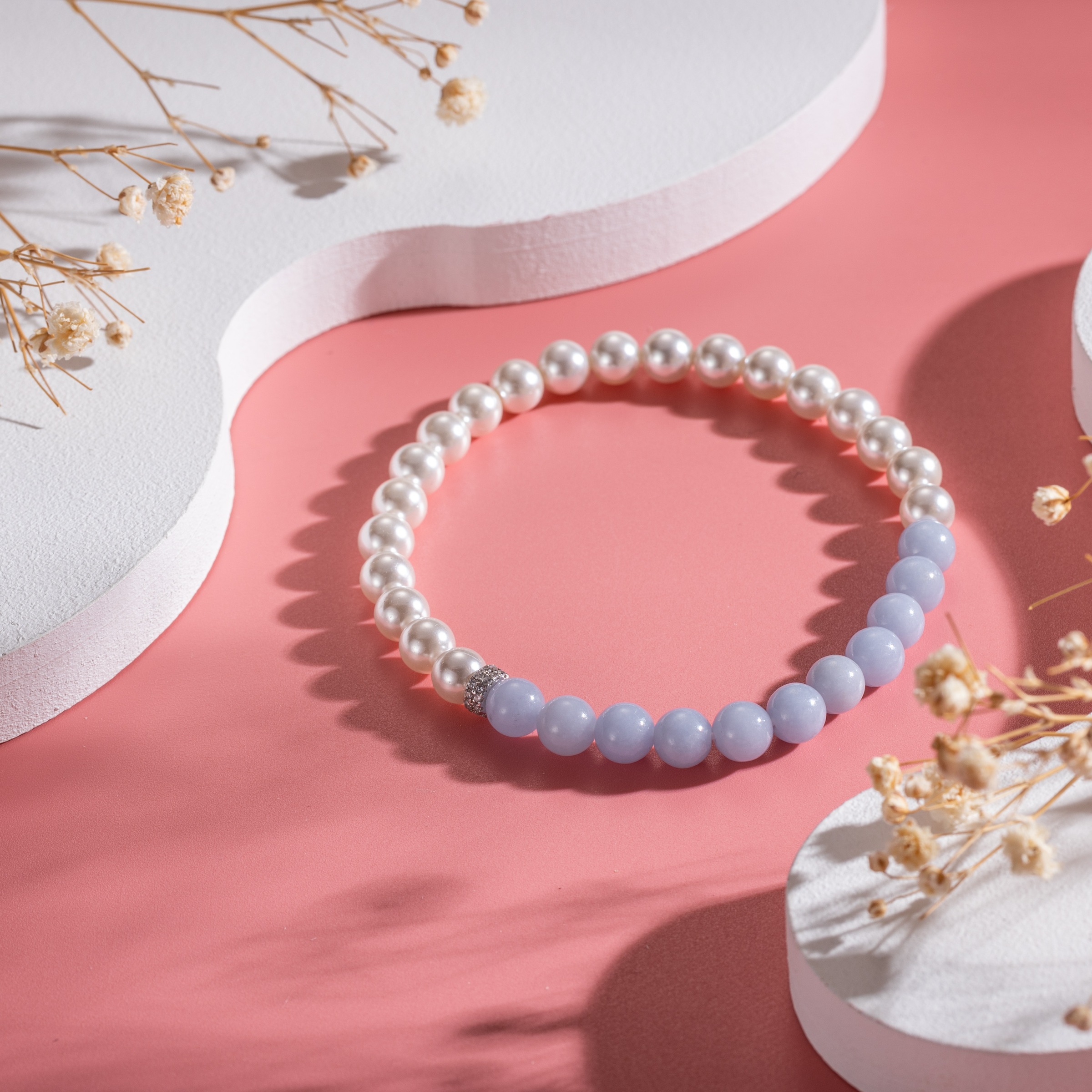 Firetti Armband »Schmuck Geschenk Silber 925 Armschmuck Armkette Rondell« mit Amazonit, Zirkonia (synth.) - mit Perle (synth.)