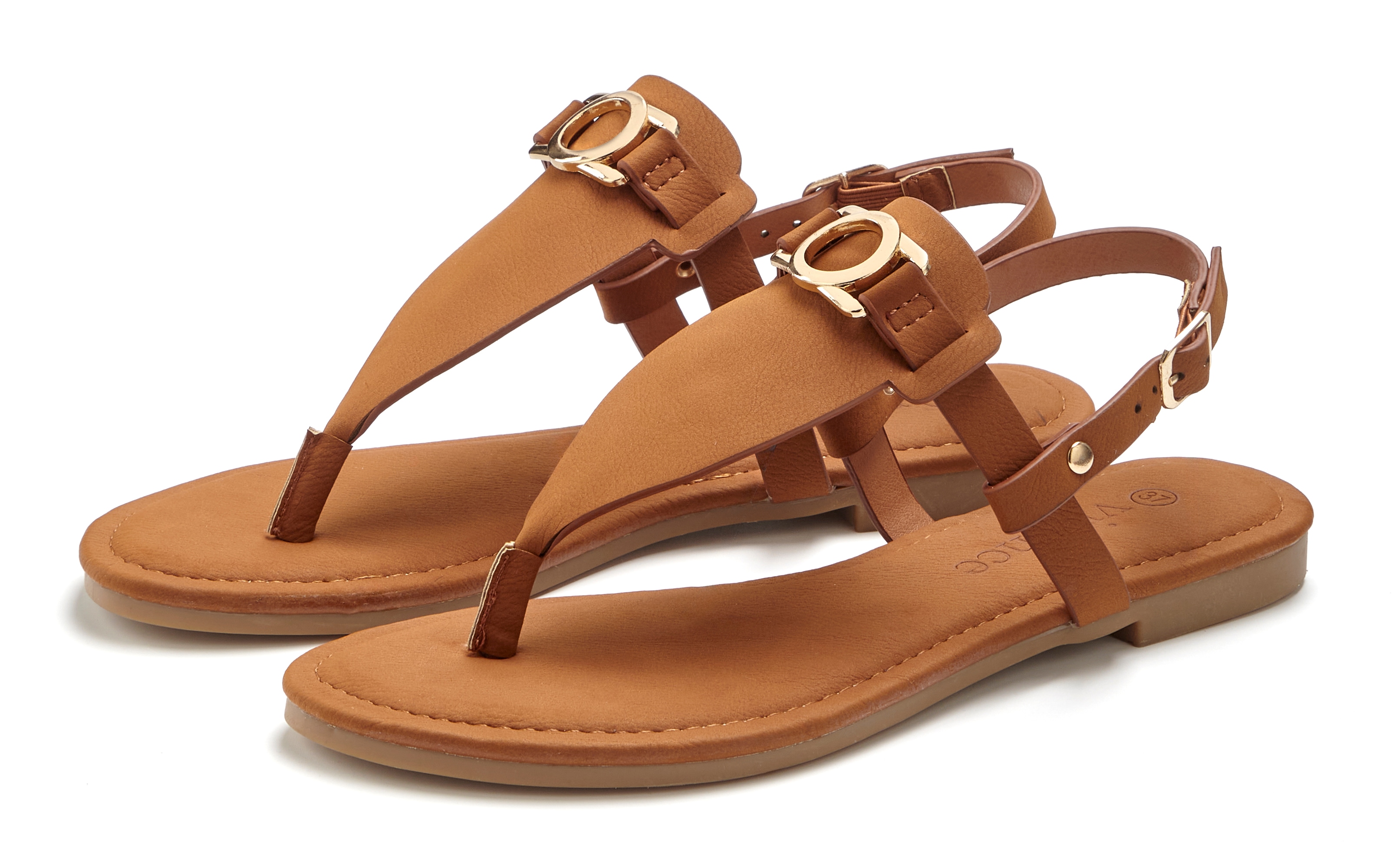 Vivance Zehentrenner "Sandale, Sommerschuh, Pantolette," NEU mit Schmuckelement & weicher Innensohle VEGAN