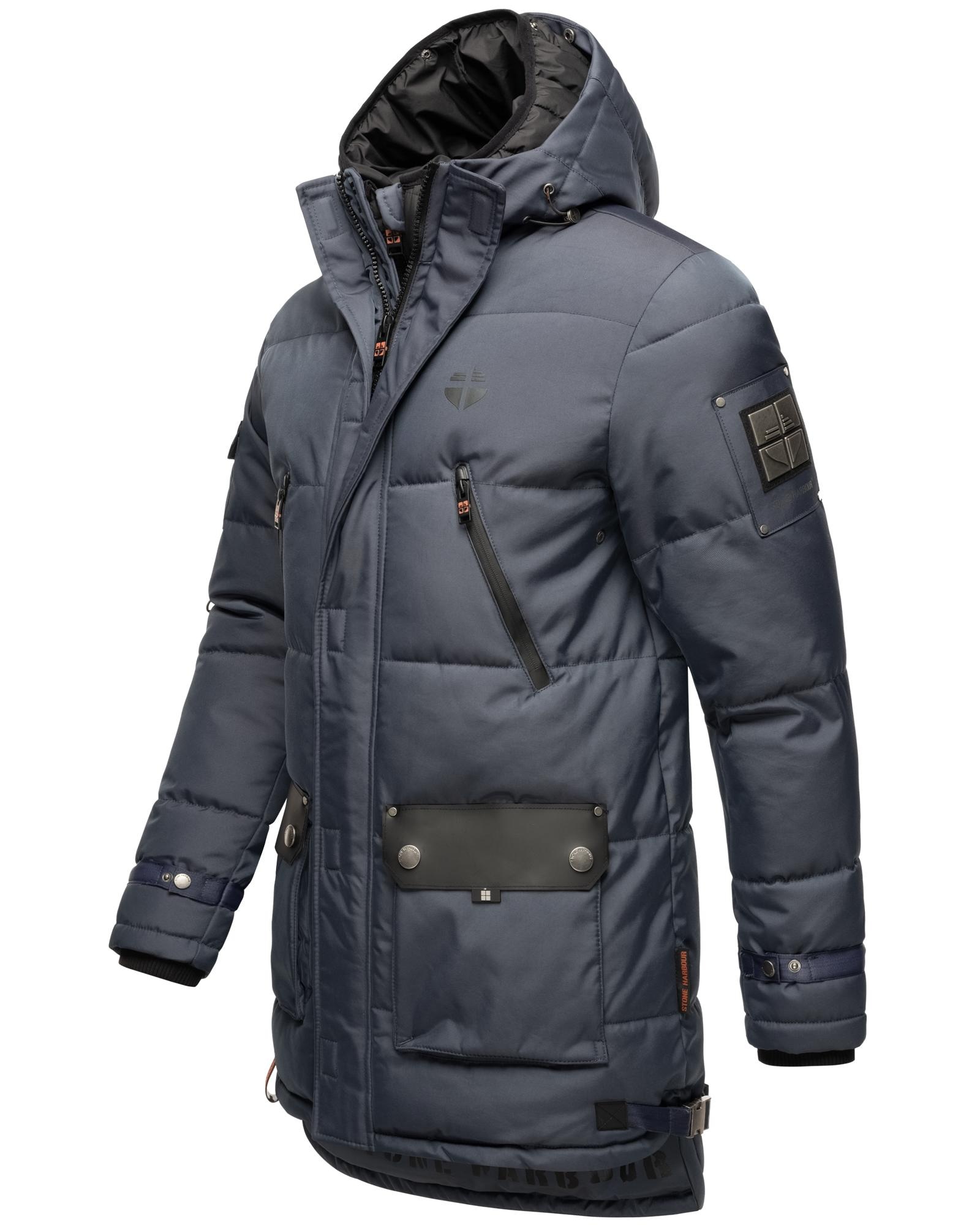 Stone Harbour Winterjacke »Tahaa«, mit Kapuze, Warm gefütterter Herren Wintermantel mit doppelter Kapuze