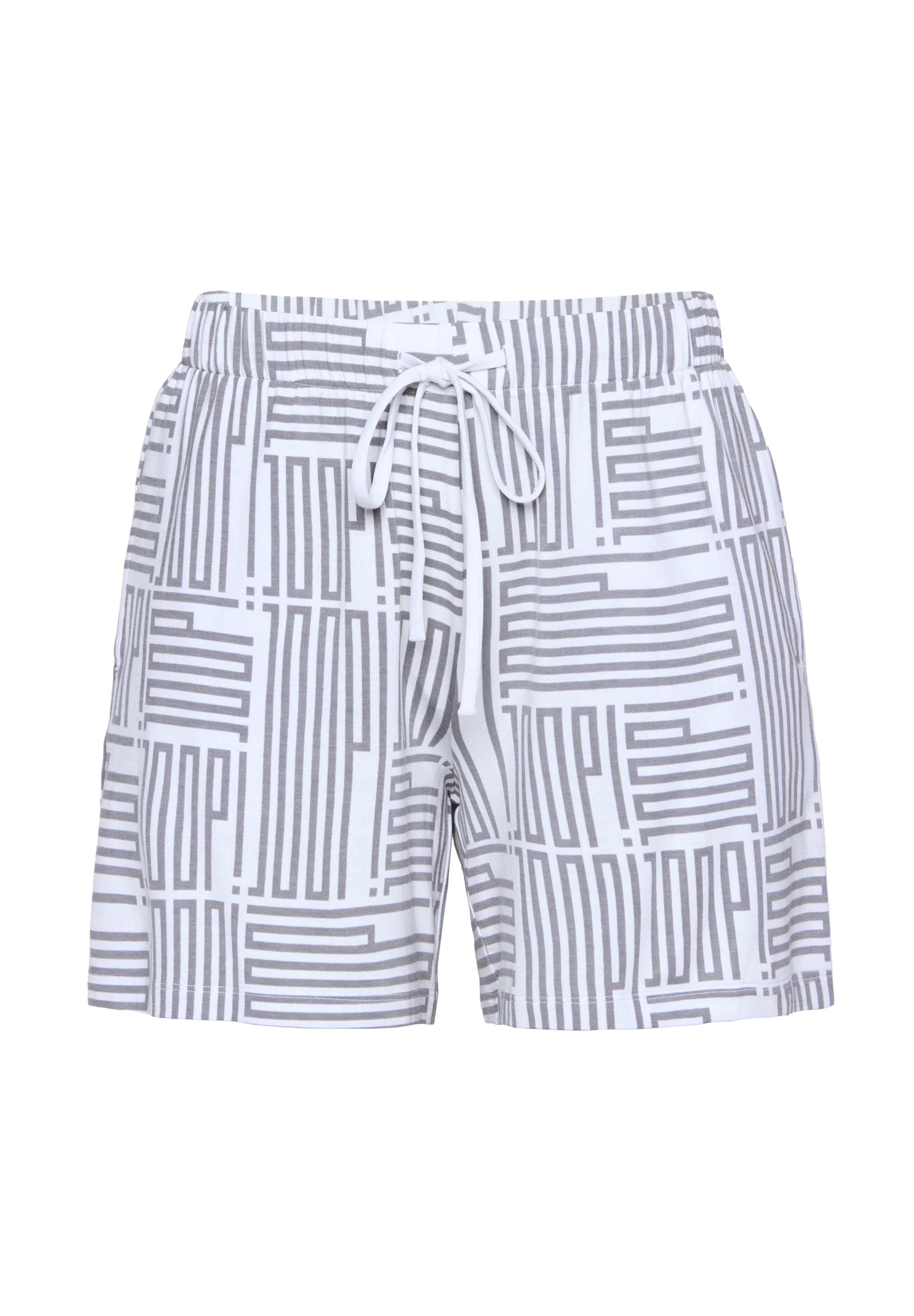 JOOP! Shorts »Modern Deco«  mit allover Wording, Gummizug und Bindeband, seitliche Taschen
