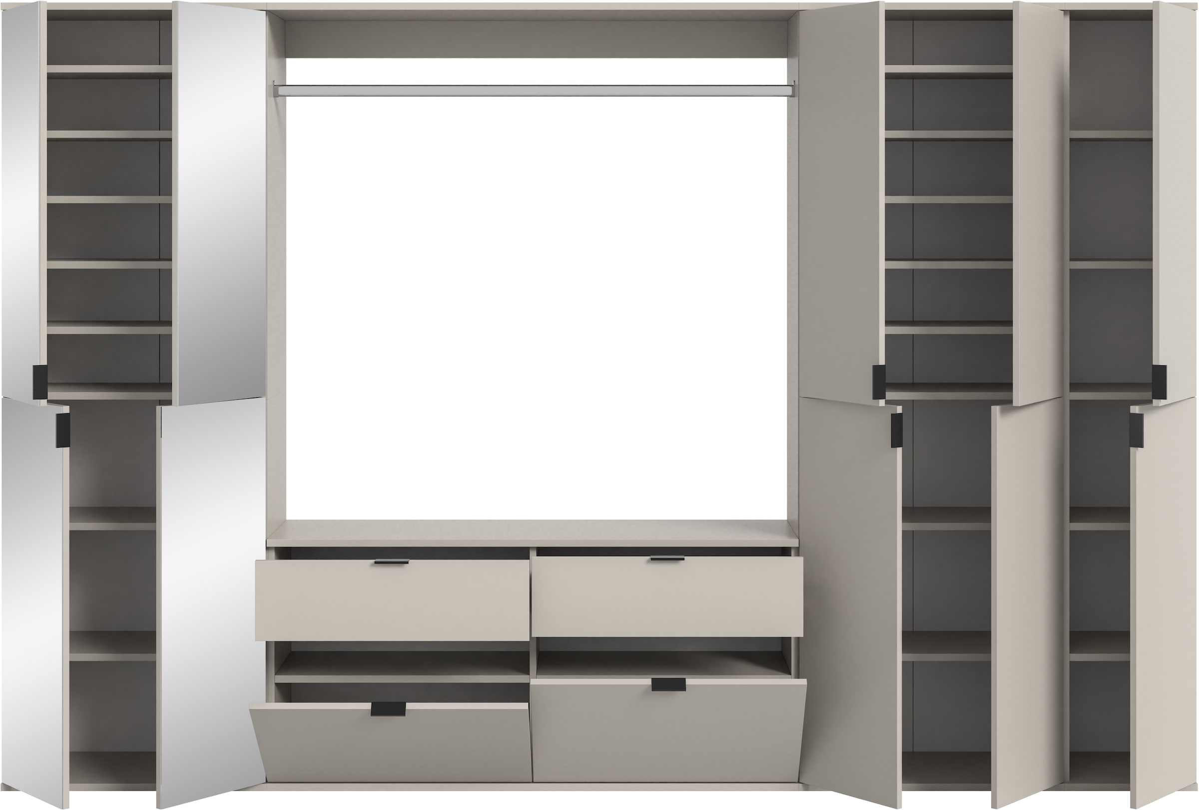 Home affaire Garderoben-Set »TRONDHEIM, 6-teilig, Breite 273cm, individuell platzier- & erweiterbar« Set, bestehend aus: 3x Garderobenschrank & 3-tlgs. Zwischenbauelement, 5 Stk. tlg.