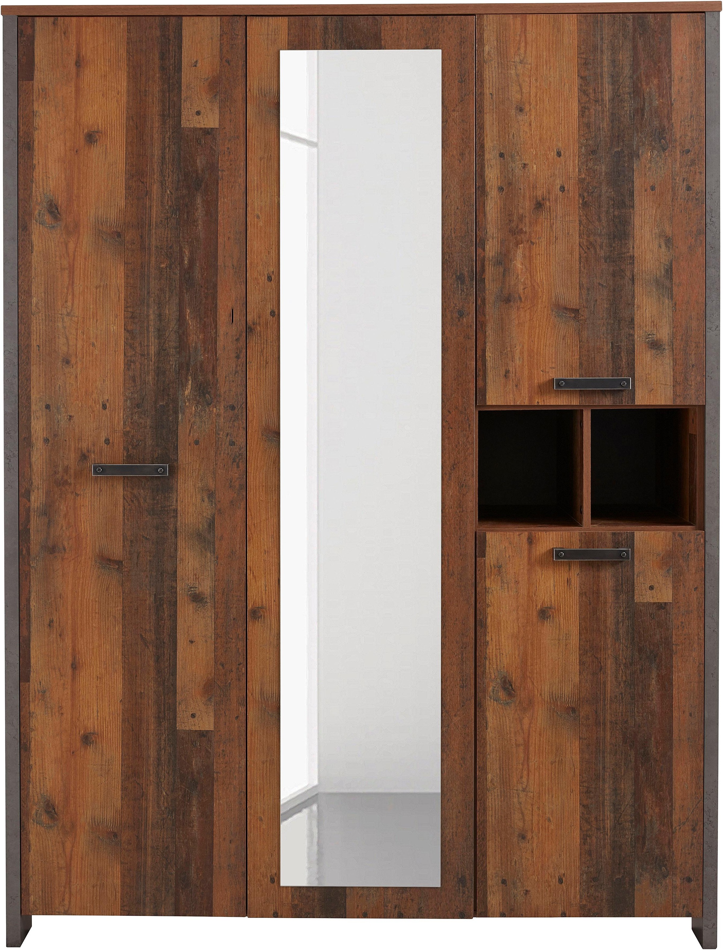 FORTE Kleiderschrank "Clif" Maße: B/H/T ca. 156x205x52 cm, mit Spiegelaufla günstig online kaufen