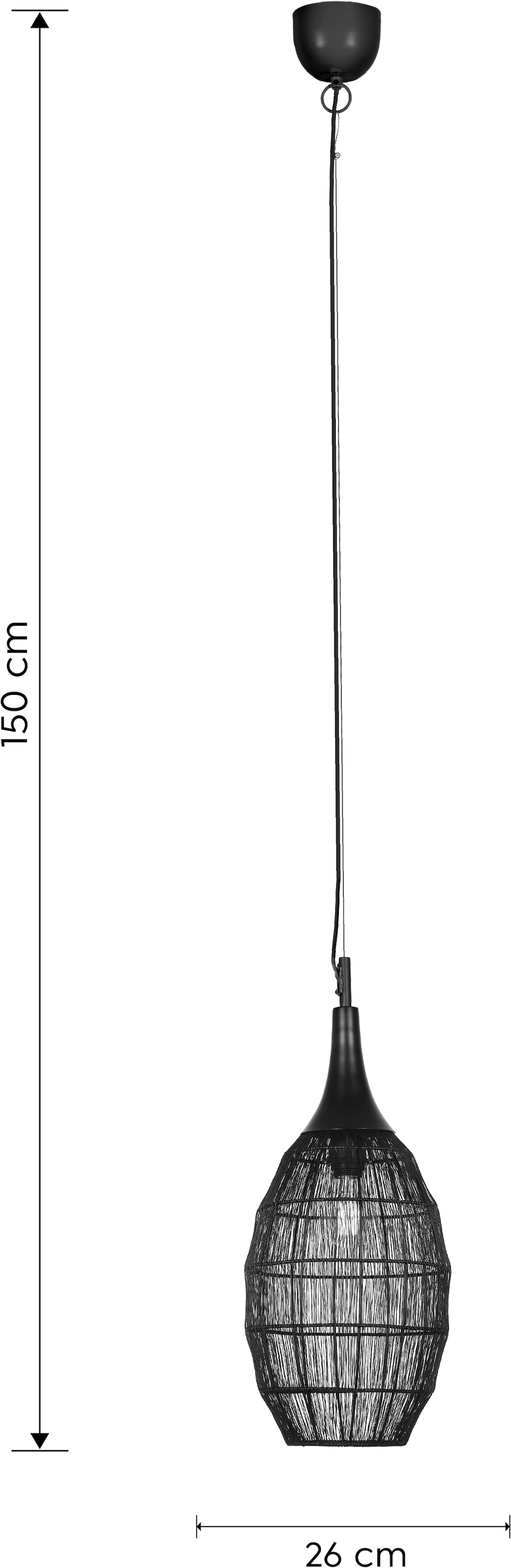 TRIO Leuchten Pendelleuchte »SORAYA, 1-flammige Hängelampe mit Drahtgeflecht Lampenschirm« E27 1 Stk. warmweiß - kaltweiß exkl 1xE27 max 10W Höhe bis 150 cm einstellbar Hängeleuchte Wohnzimmer