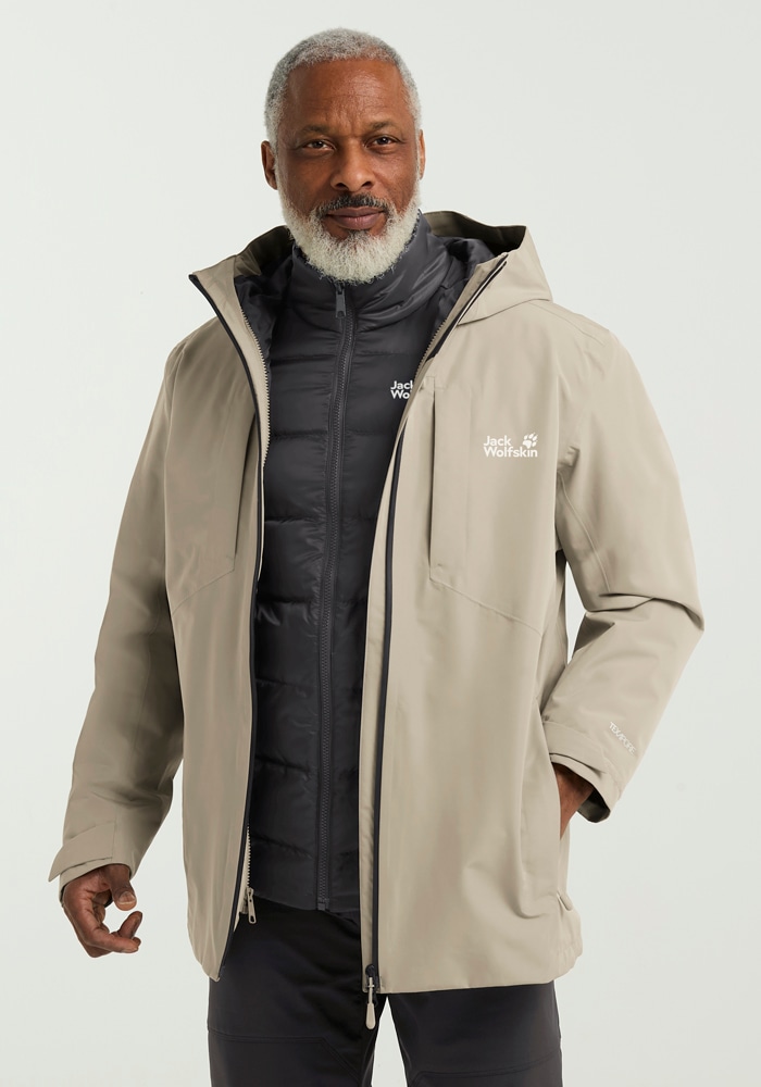 Jack Wolfskin 3-in-1-Funktionsjacke "ICECAPE 3IN1 DOWN JKT M RDS" mitKapuze günstig online kaufen