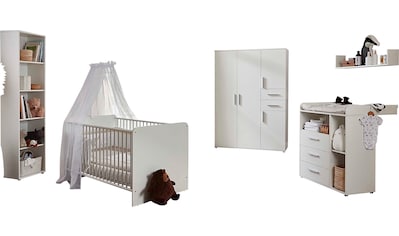 Babyzimmer-Komplettset »Lea«, (Set, 5 St., Bett, Wickelkommode, Schrank, Standregal,...