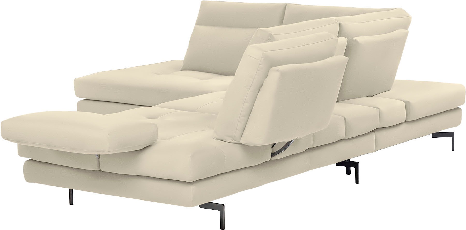CALIA ITALIA Ecksofa »Toby Wing, L-Form, Designsofa mit sensationellem Sitzkomfort«, Sitztiefenverstellung, funktionale Ecke, Füße in schwarz matt