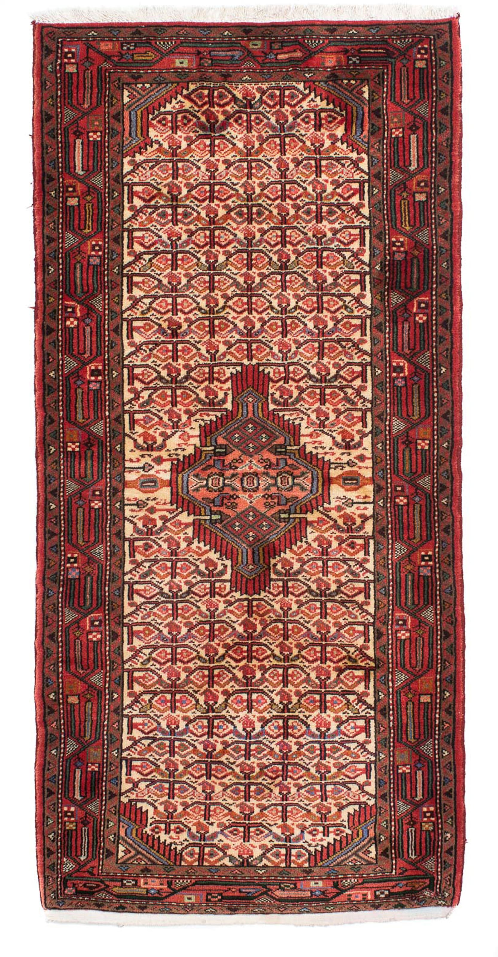 morgenland Orientteppich »Perser - Nomadic - 190 x 88 cm - hellrot«, rechteckig, Wohnzimmer, Handgeknüpft, Einzelstück mit Zertifikat