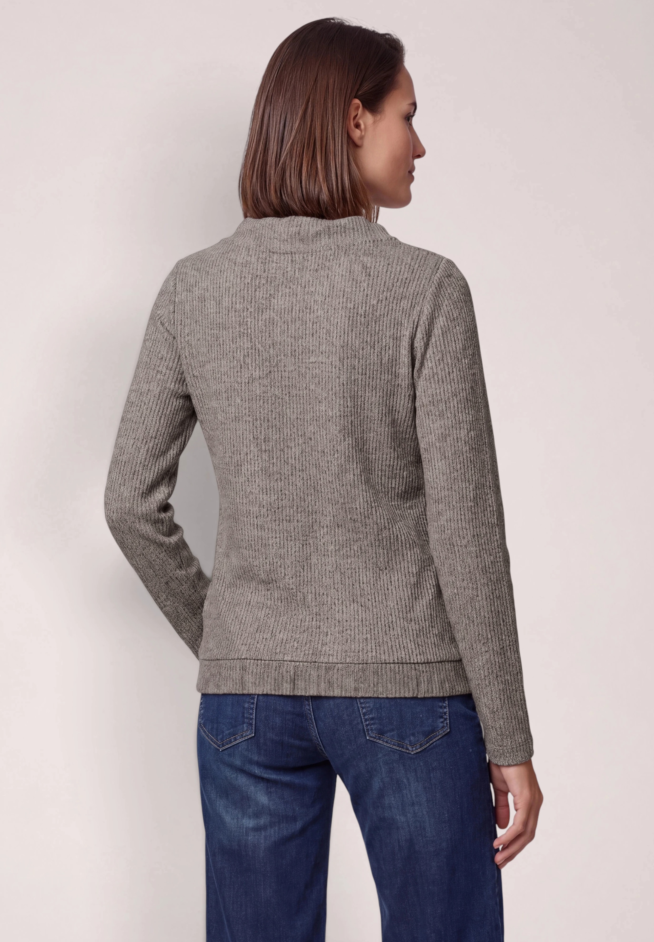 Cecil Langarmshirt mit Rippstrick-Struktur