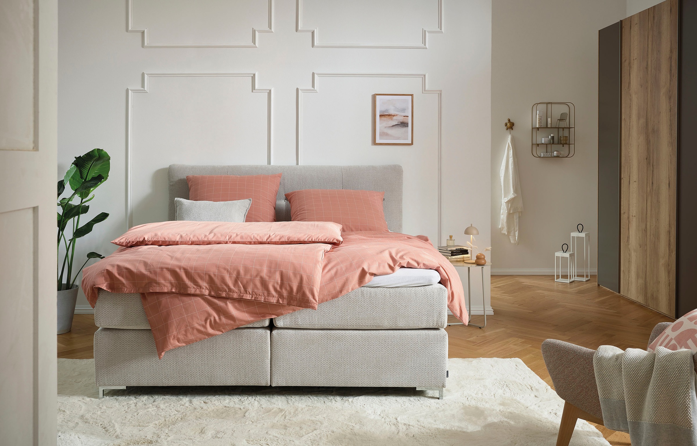 Musterring Bettwäsche "Grid" 2 Stk. Renforcé Qualität, JustB Musterring günstig online kaufen