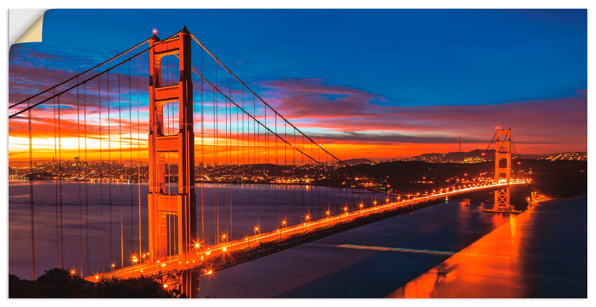 Artland Wandbild "The Golden Gate Bridge am frühen Morgen", Brücken, (1 St. günstig online kaufen