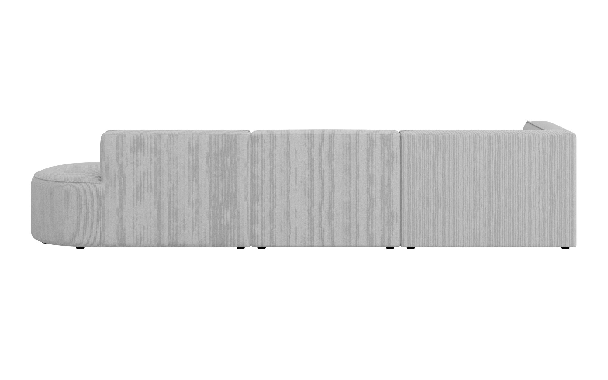 andas Ecksofa »EIVIND Designer Sofa mit Ottomane rechts/links, B/T/H: 343/159/72 cm«, L-Form mit Wellenunterfederung, auch in Feincord und Bouclé