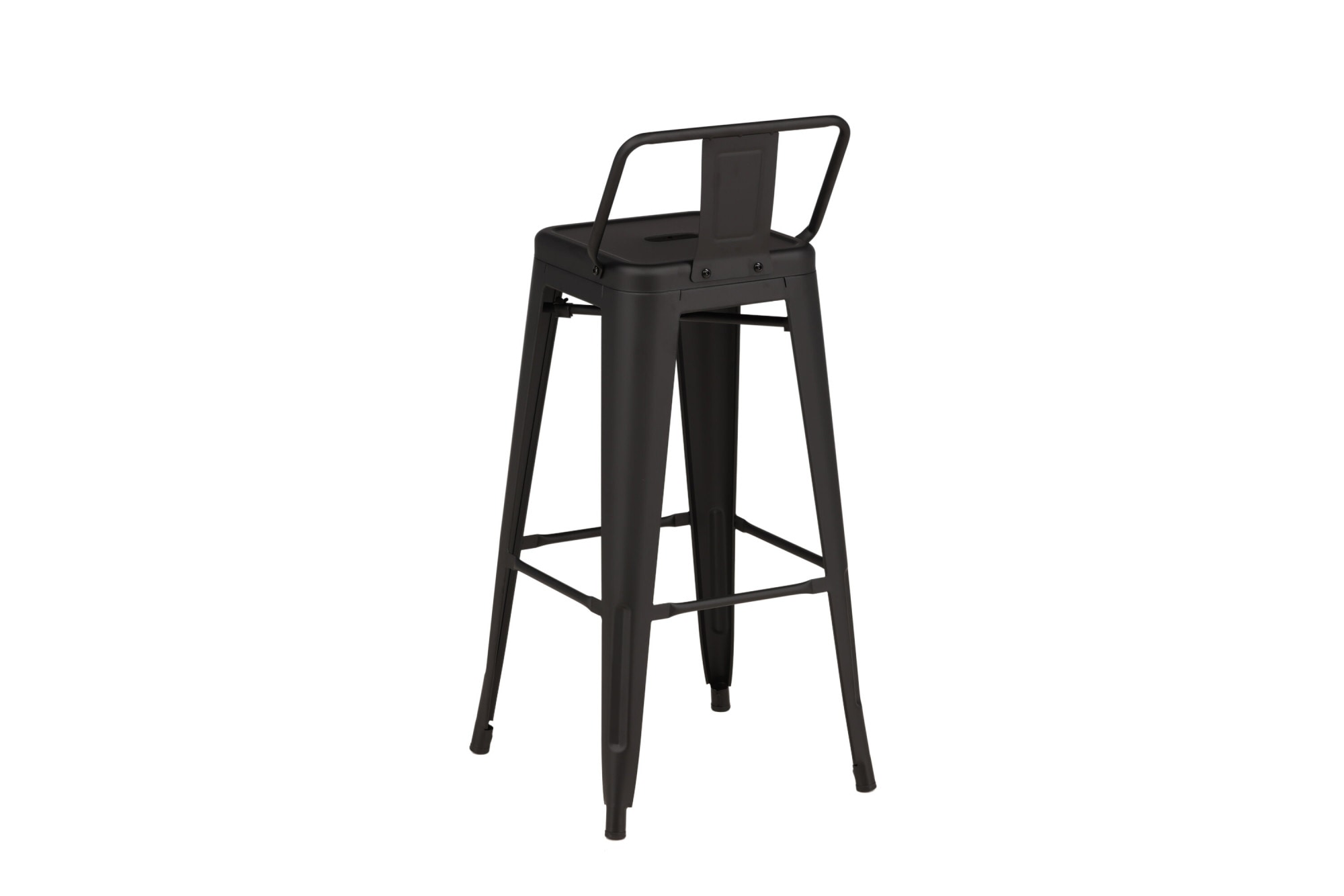 Venture Home Barhocker »Tempe, 4er-Set Barhocker in Schwarz mit Rückenlehne, 136 kg belastbar« Set, 4 Stk. tlg. Tresenstuhl, Stahlrahmen, niedrige Lehne, Fußstütze, schlicht