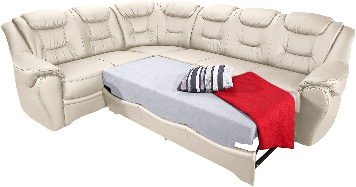 sit&more Ecksofa "Bellevue L-Form, B: 265 cm, Bettfunktion optional, Federkernpolsterung" Komfortable Sitzhöhe 44 cm, Liegefläche 120 x 198 cm bei Bettfunktion