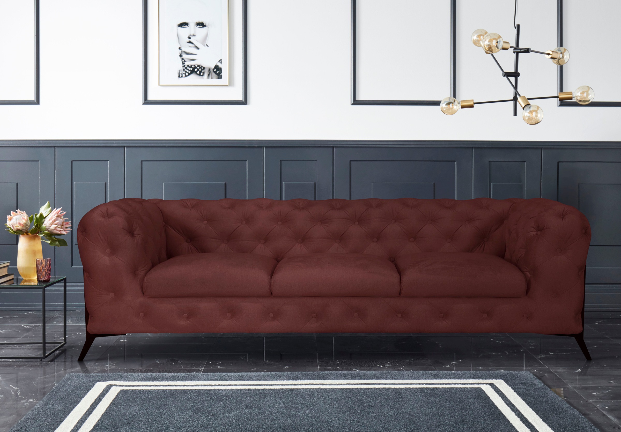 Home affaire Chesterfield-Sofa "Amaury" aufwändige Knopfheftung, moderne Ch günstig online kaufen