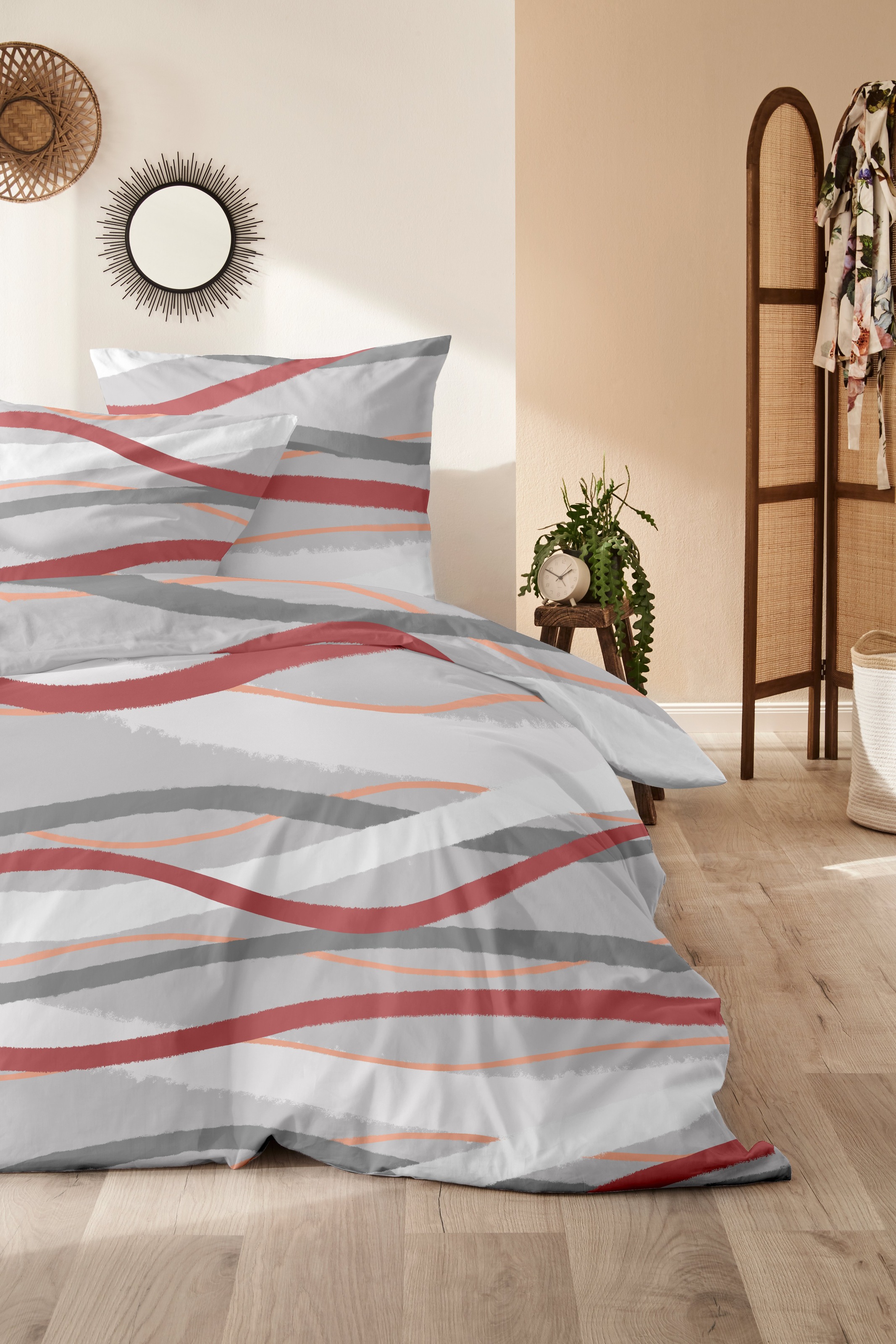 Primera Bettwäsche "Biber-Bettwäsche Whips" 2 Stk. tlg. mit modernen Linien günstig online kaufen