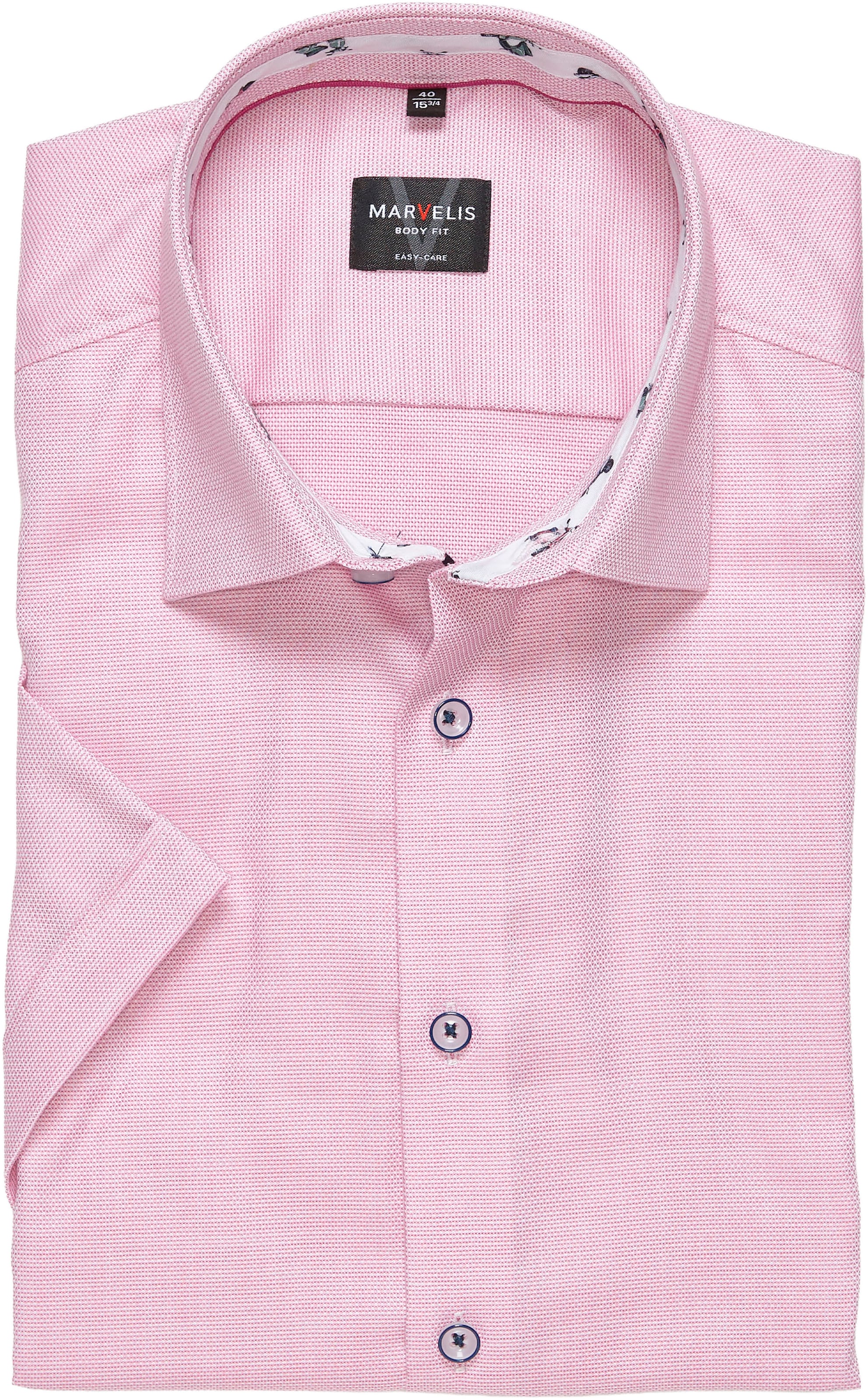 MARVELIS Kurzarmhemd bügelleicht, körpernah, Businesshemd
