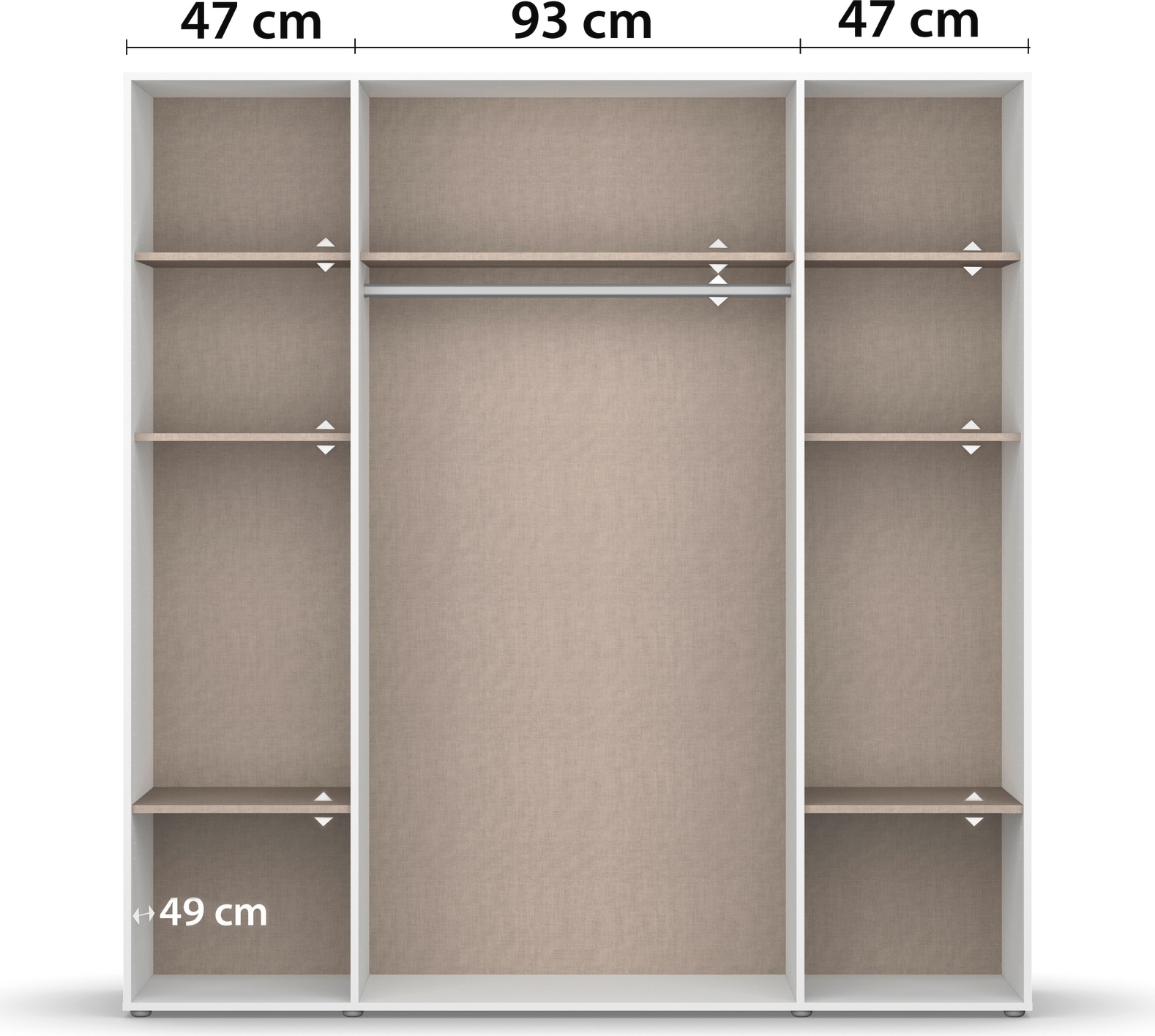 rauch Drehtürenschrank »Kleiderschrank Schrank Garderobe Wäscheschrank NABILA viel Stauraum«, (in 3 verschiedenen Ausstattungen BASIC/CLASSIC/PREMIUM), in 2 Breiten mit Push-to-Open Funktion TOPSELLER MADE IN GERMANY