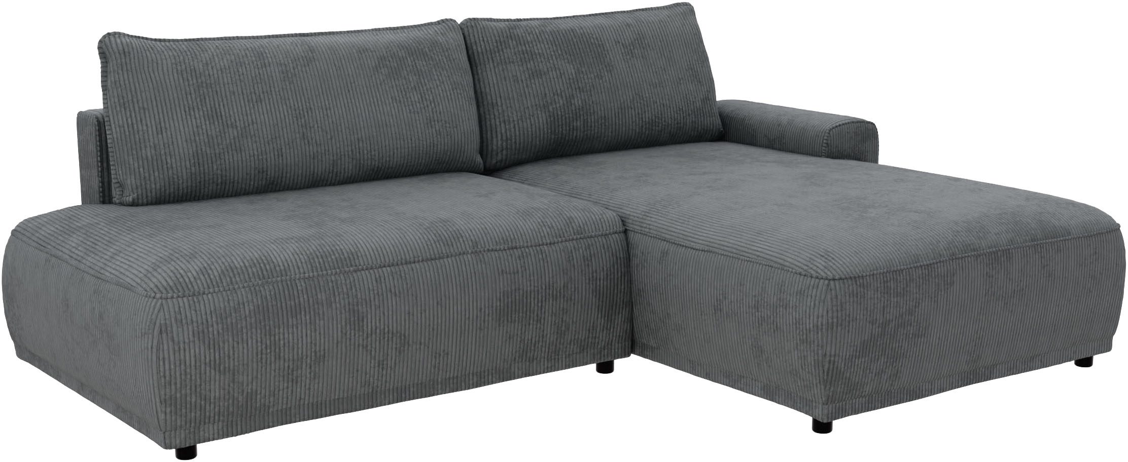 Thumbnail - TRENDMANUFAKTUR Ecksofa "Fordon II, Schlafsofa mit Bettkasten, Couch in L-Form, Breite 250 cm" in Cordstoff HYPER, dunke...